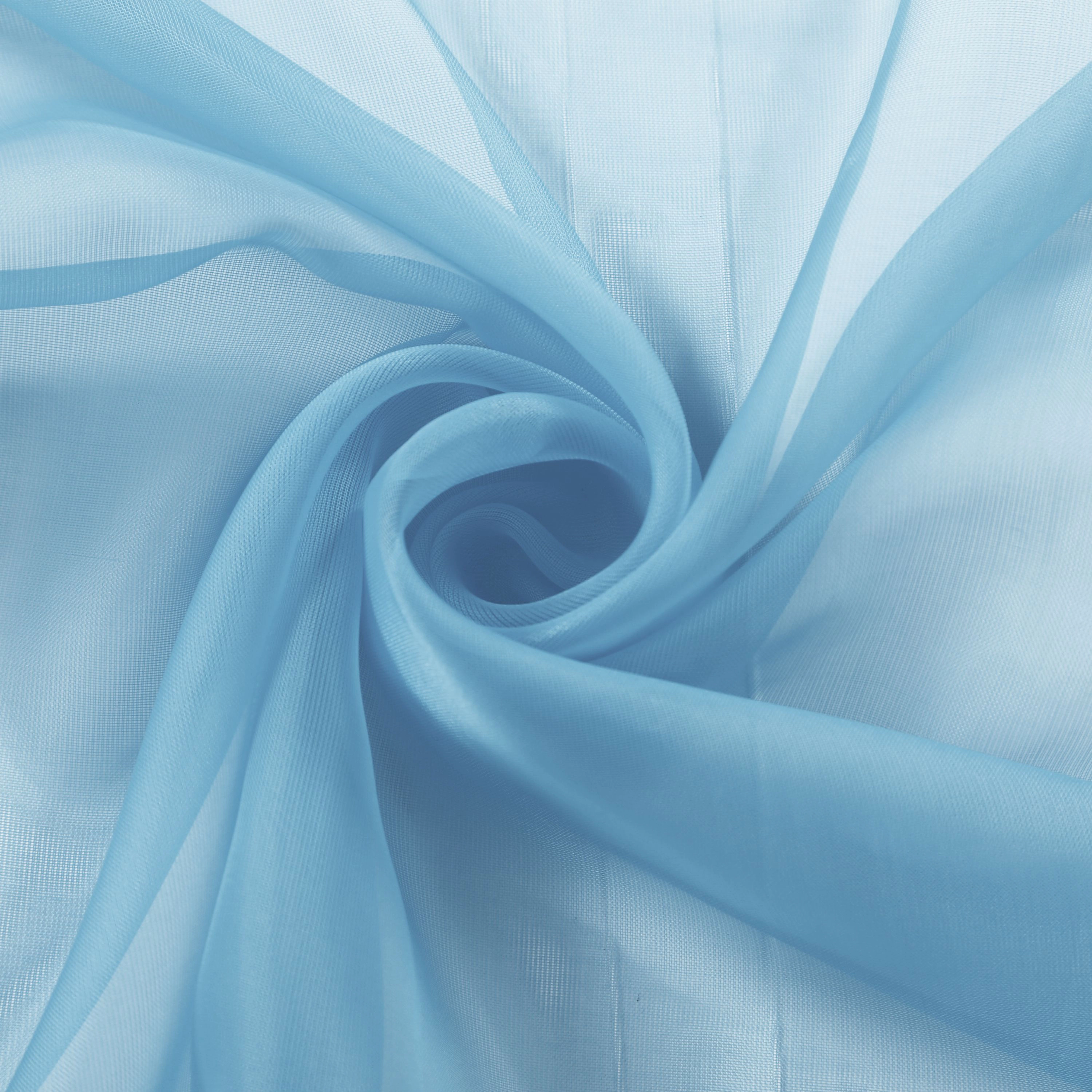 Kate Aurora Extra Long 1 Piece Baby Blue Lightweight Rod Pocket Transparent Backdrop Sheer Window Curtain - 90 in. Long
