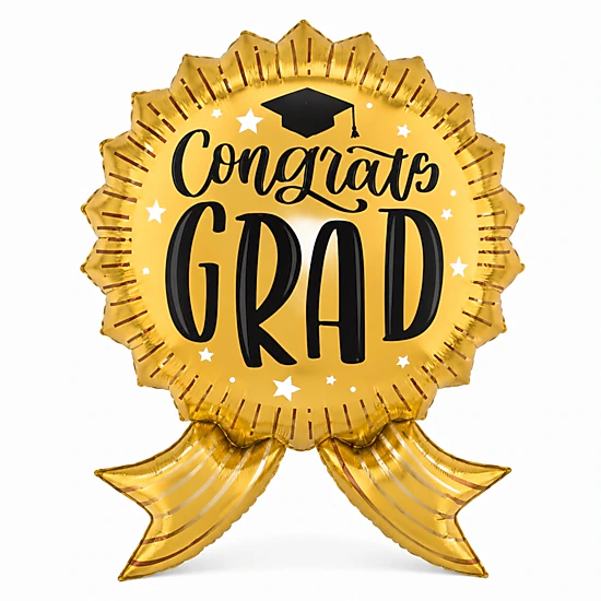 LoonBalloon 35 in Gold Graduation Cap Foil Balloons, 5 Count, Color ...