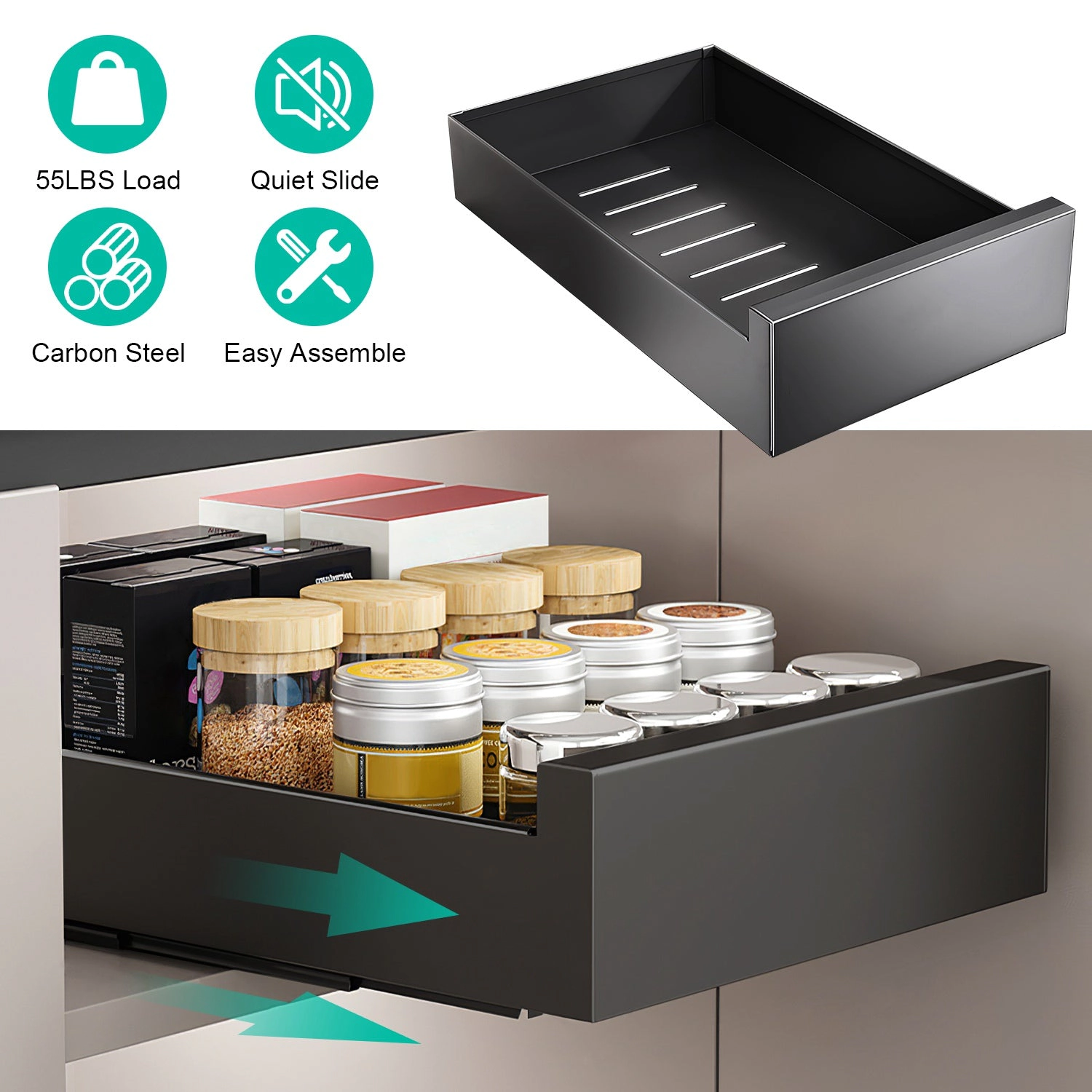 GBruno Carbon Steel Pull-Out Cabinet Organizer