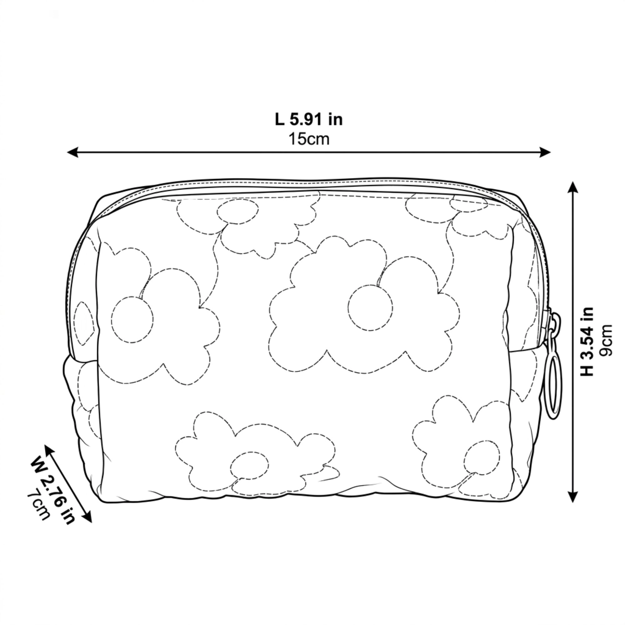 Alilang Unisex Floral Quilted Makeup Bag Large Capacity Cosmetic Toiletry Travel Pouch with Handle