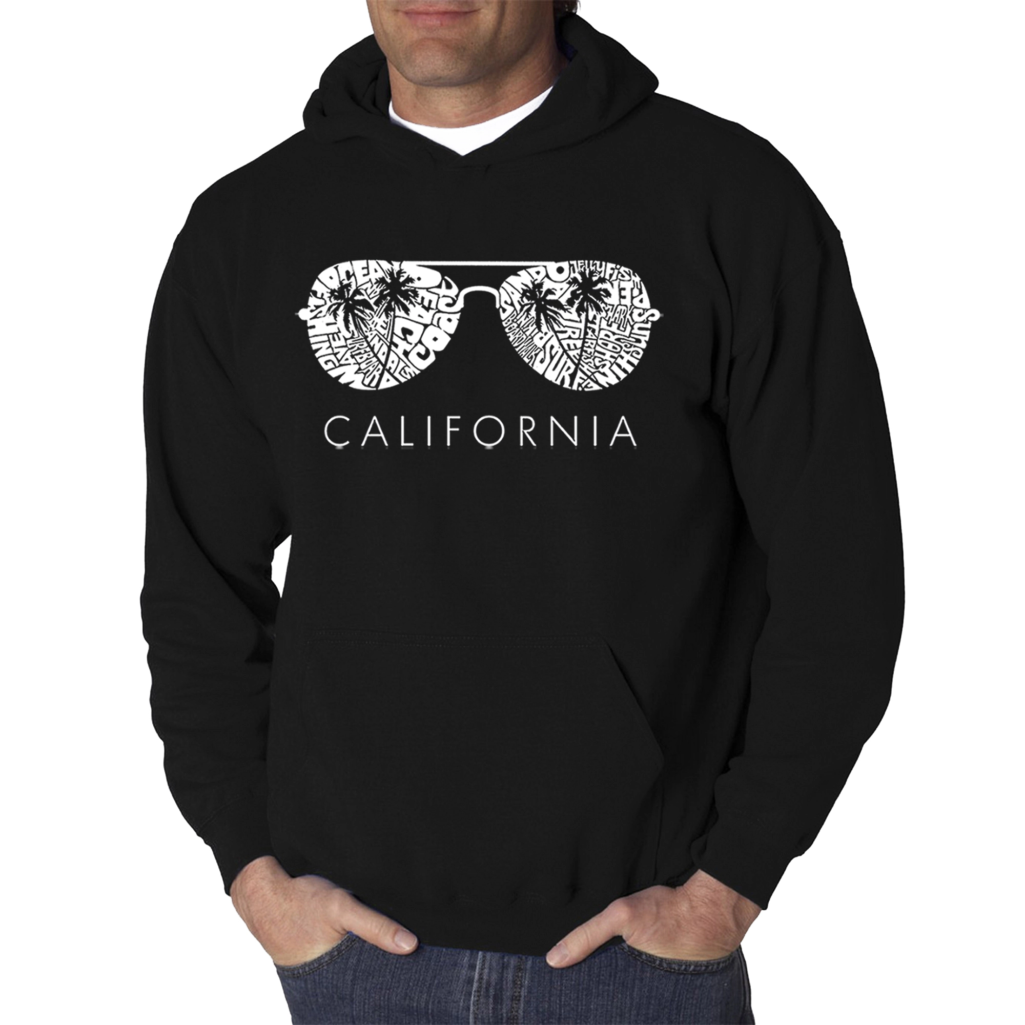 LA Pop Art California Shades - Men's Word Hooded Sweatshirt