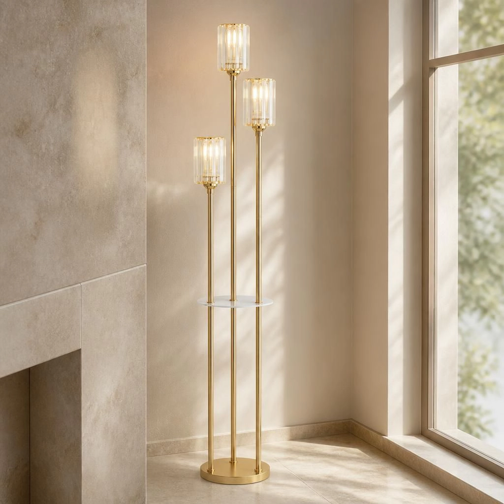 ELEMENT ACE Modern Glass Shade Standing Floor Lamp
