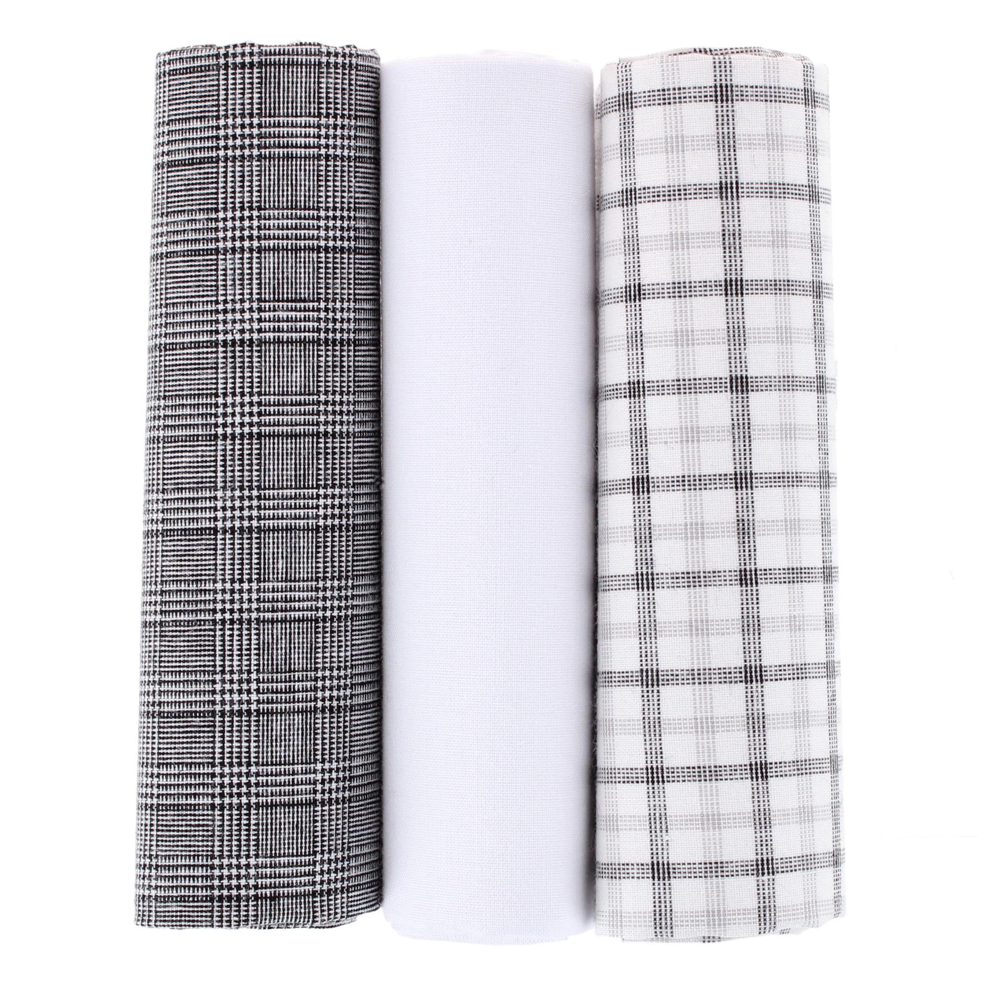 Essentials by Trafalgar Classical Black and White Patterned Handkerchiefs