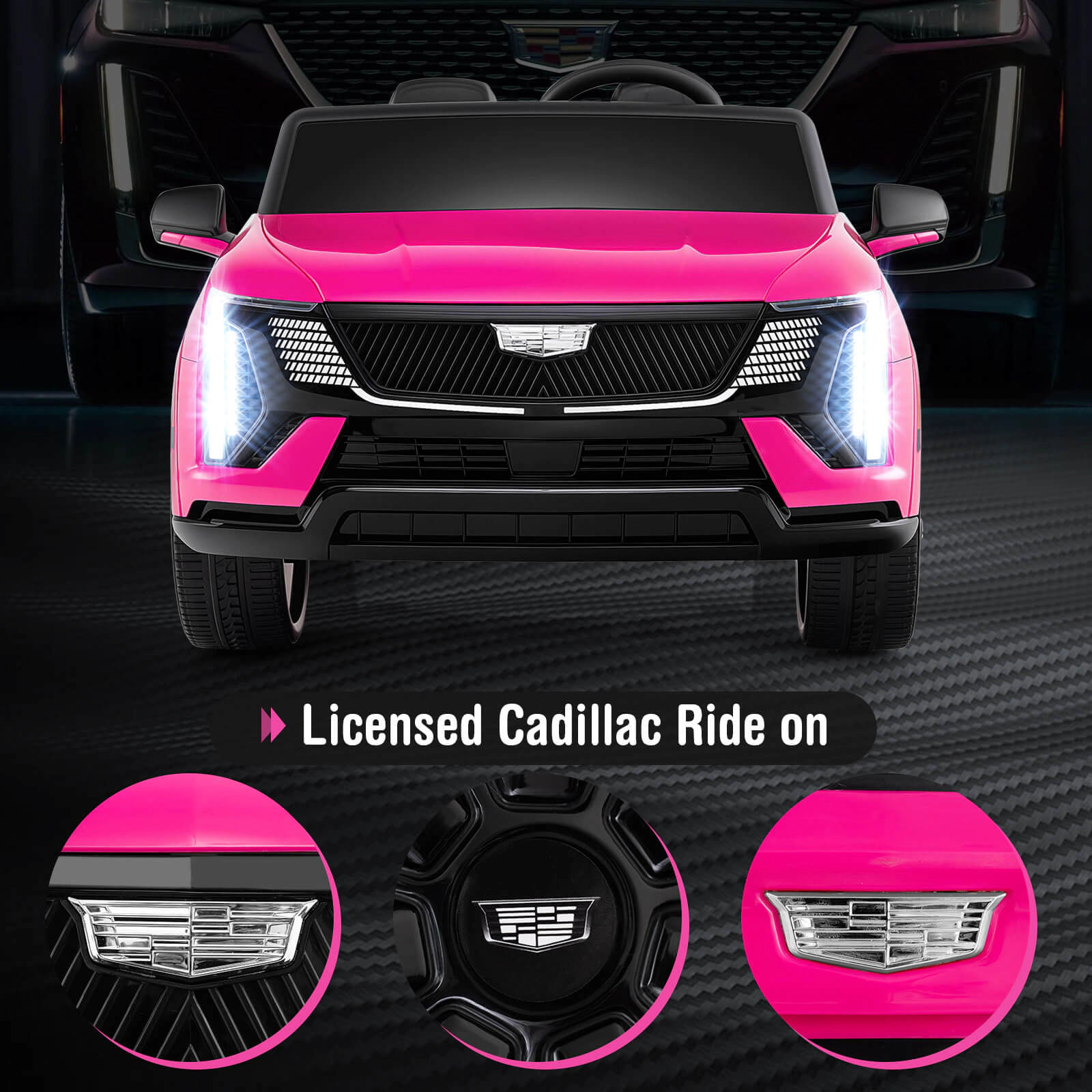 Costway 2 Seater Ride on Truck with Remote Control 3 Speeds LED Lights Horn Music Story