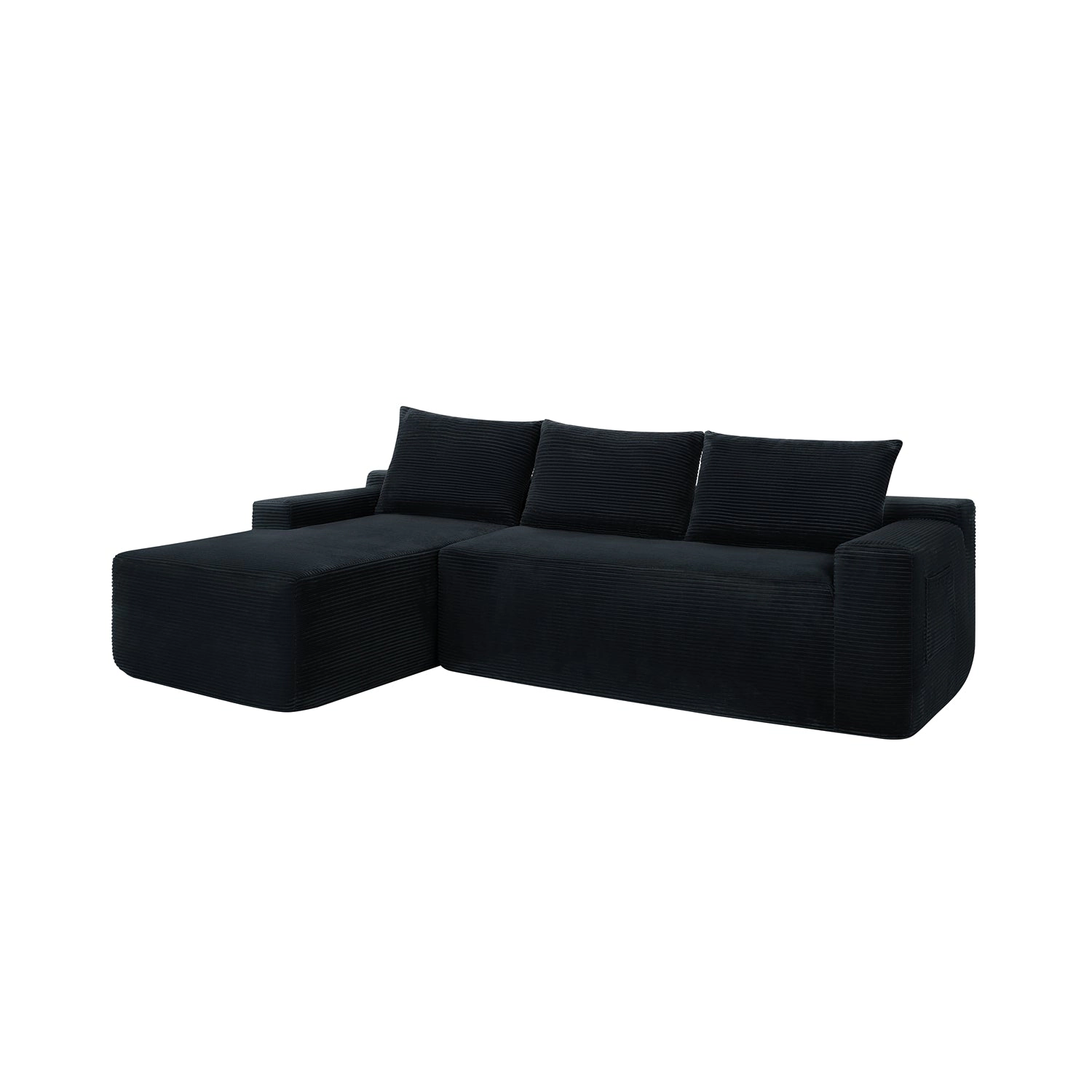 GBruno 3-Seat Corduroy L-Shaped Sectional Sofa
