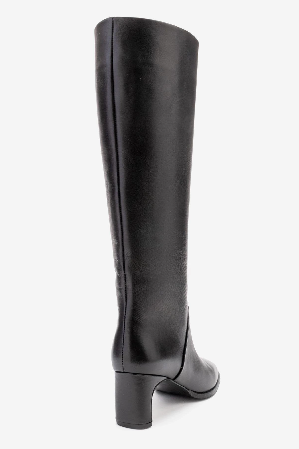 Forever & Always Womens Taly Leather Block Heel Knee High Boots