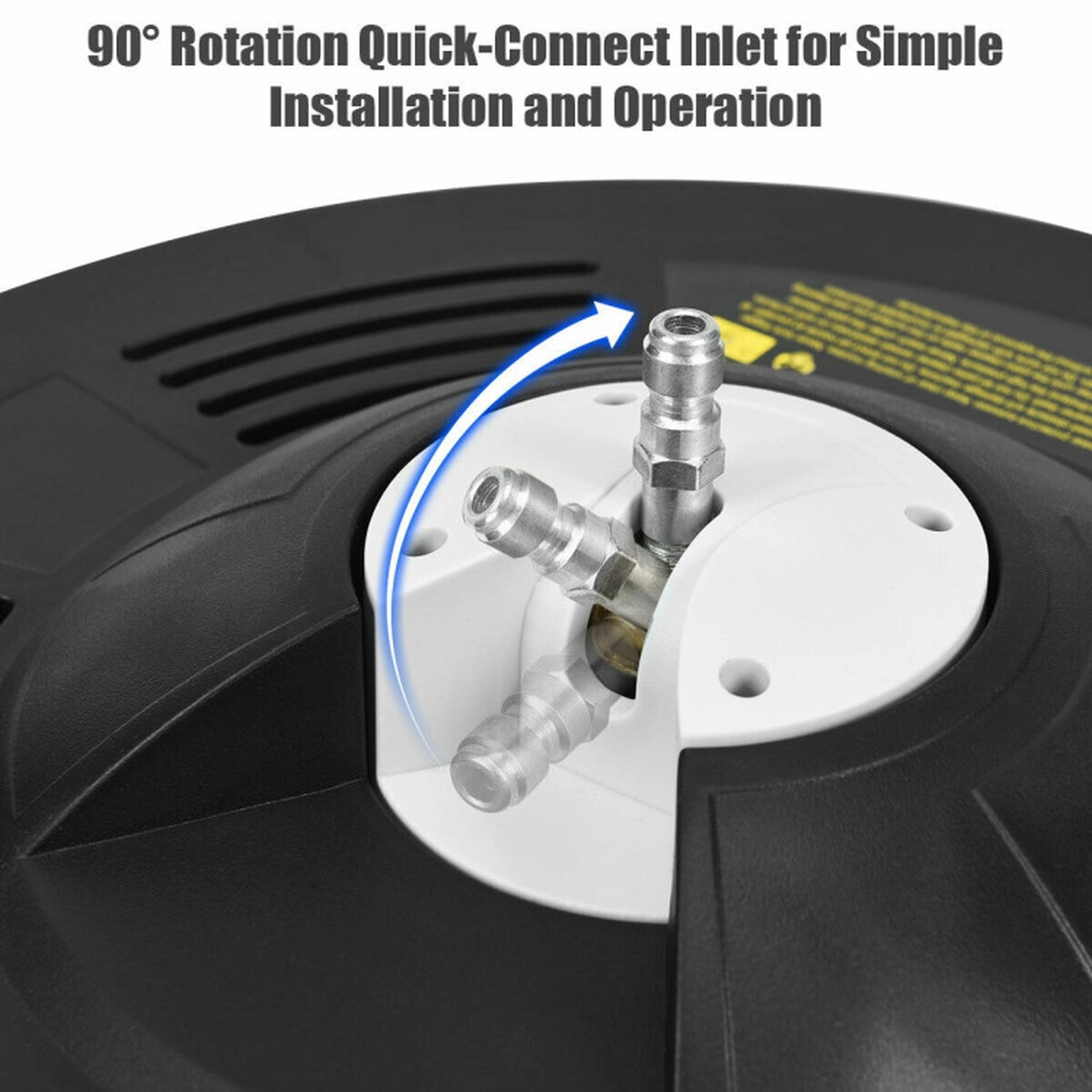 SUGIFT Black Pressure Washer Surface Cleaner Attachment with 2 Rotating Nozzles 3000-PSI 16-in Dia 5.5-in H