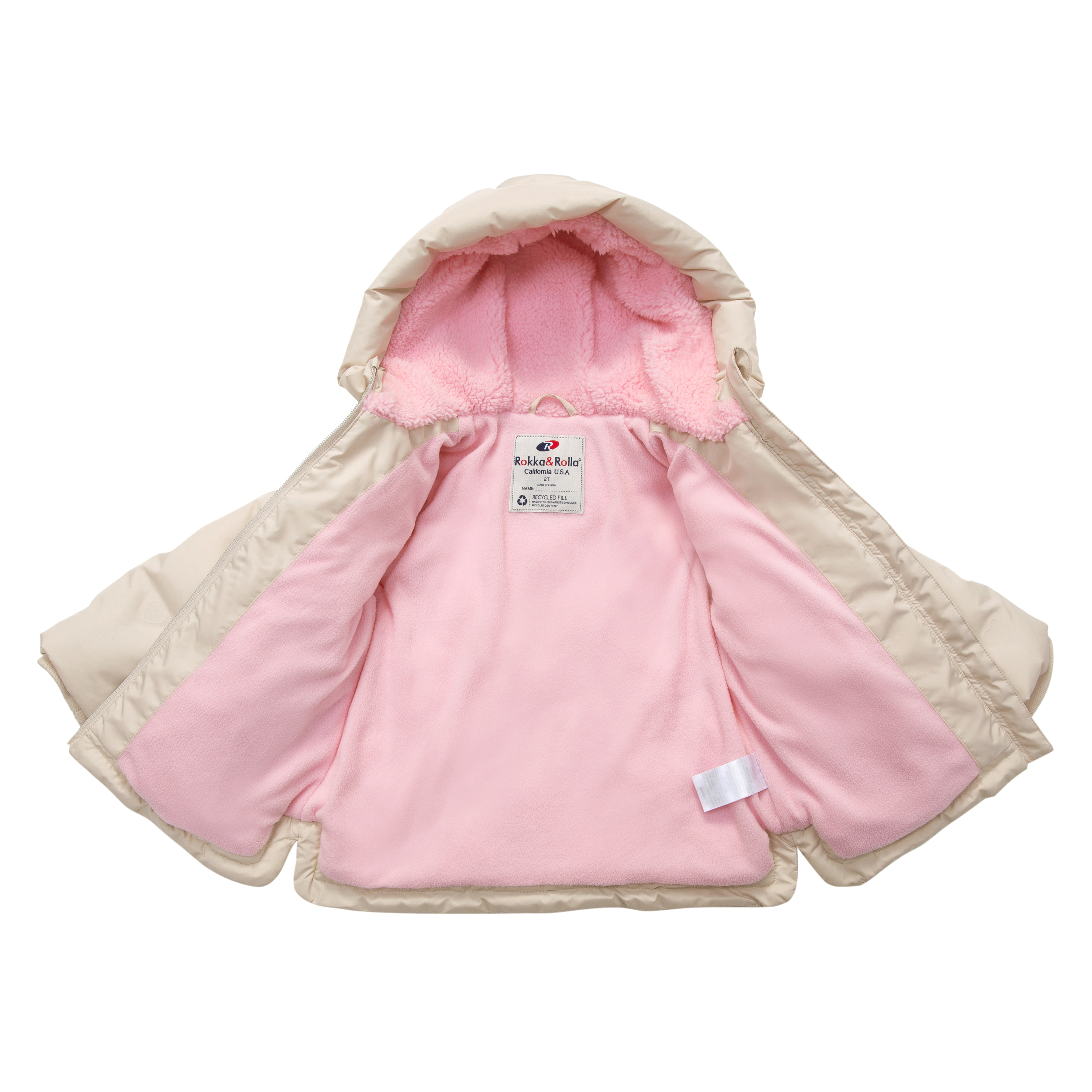 Rokka&Rolla Baby Girls Fleece-Lined Heart Puffer Jacket