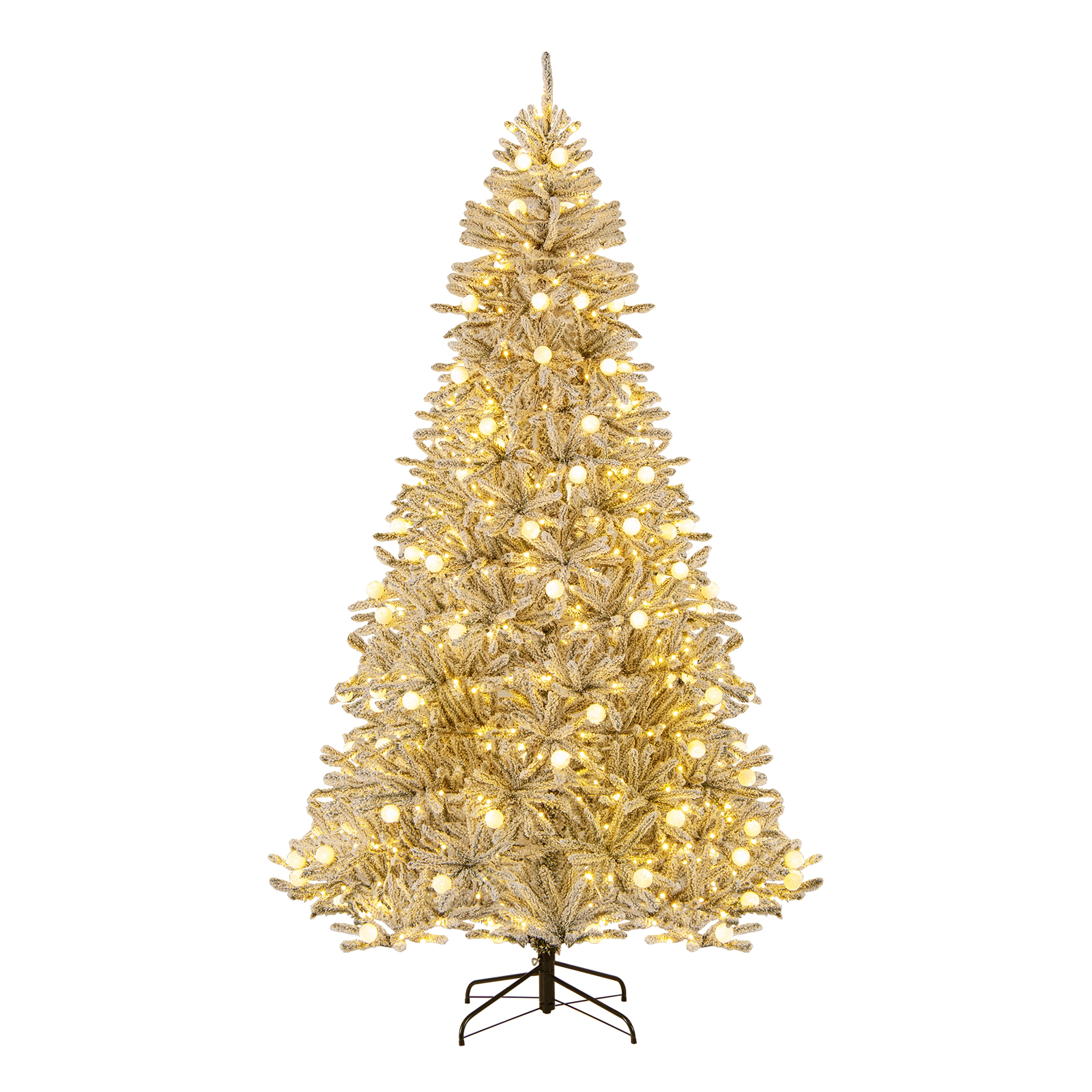 SlickBlue Pre-Lit Snow Flocked Christmas Tree with Remote Control