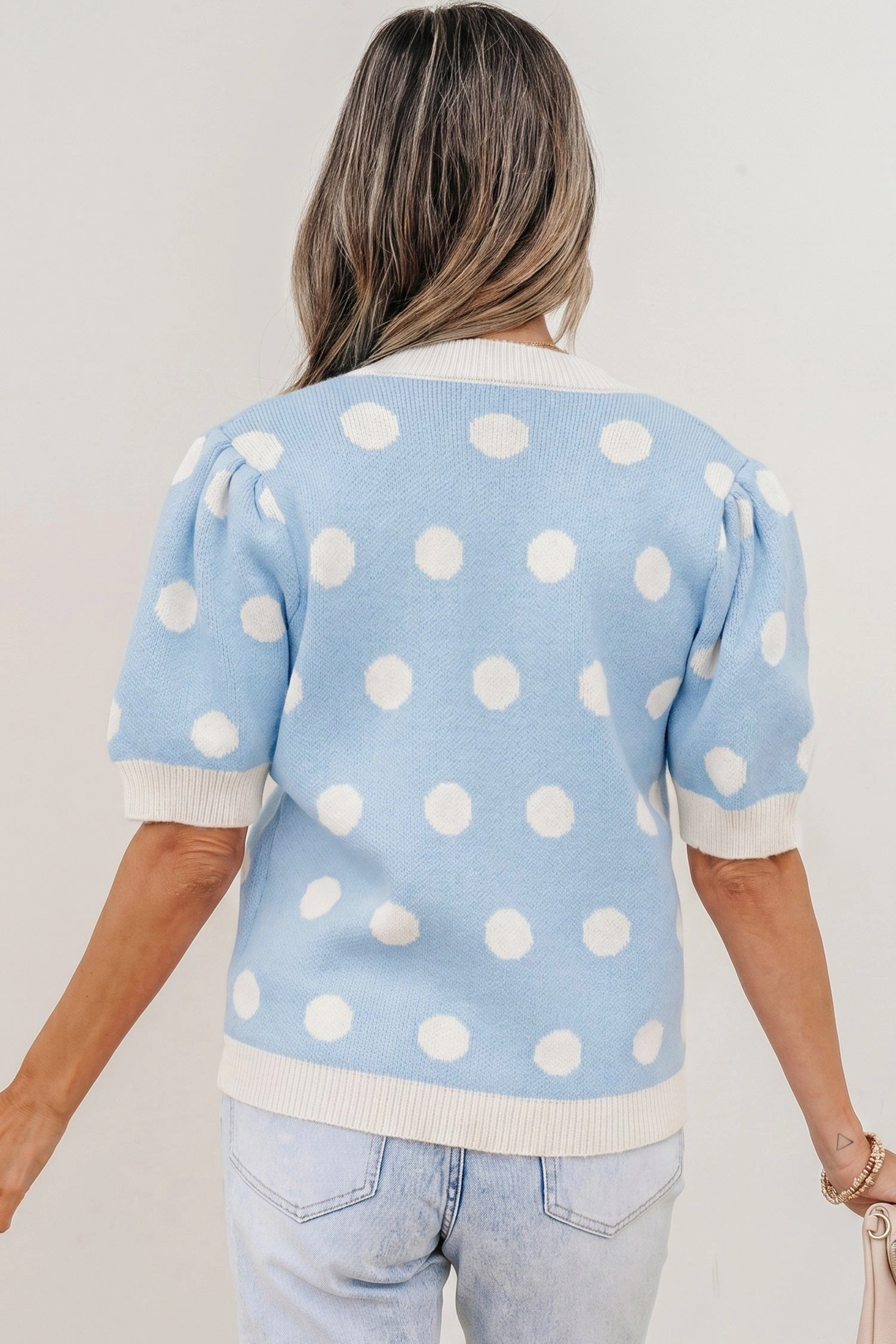 Threaded Pear Rivka Puff Short Sleeve Sweater
