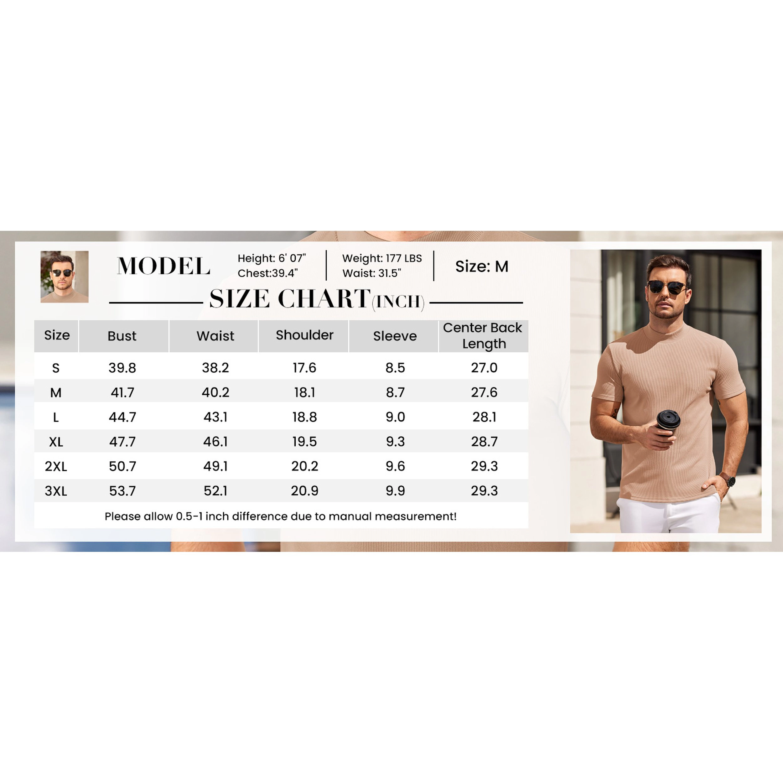 COOFANDY Men's Slim Fit Short Sleeve Mock Neck T-Shirt