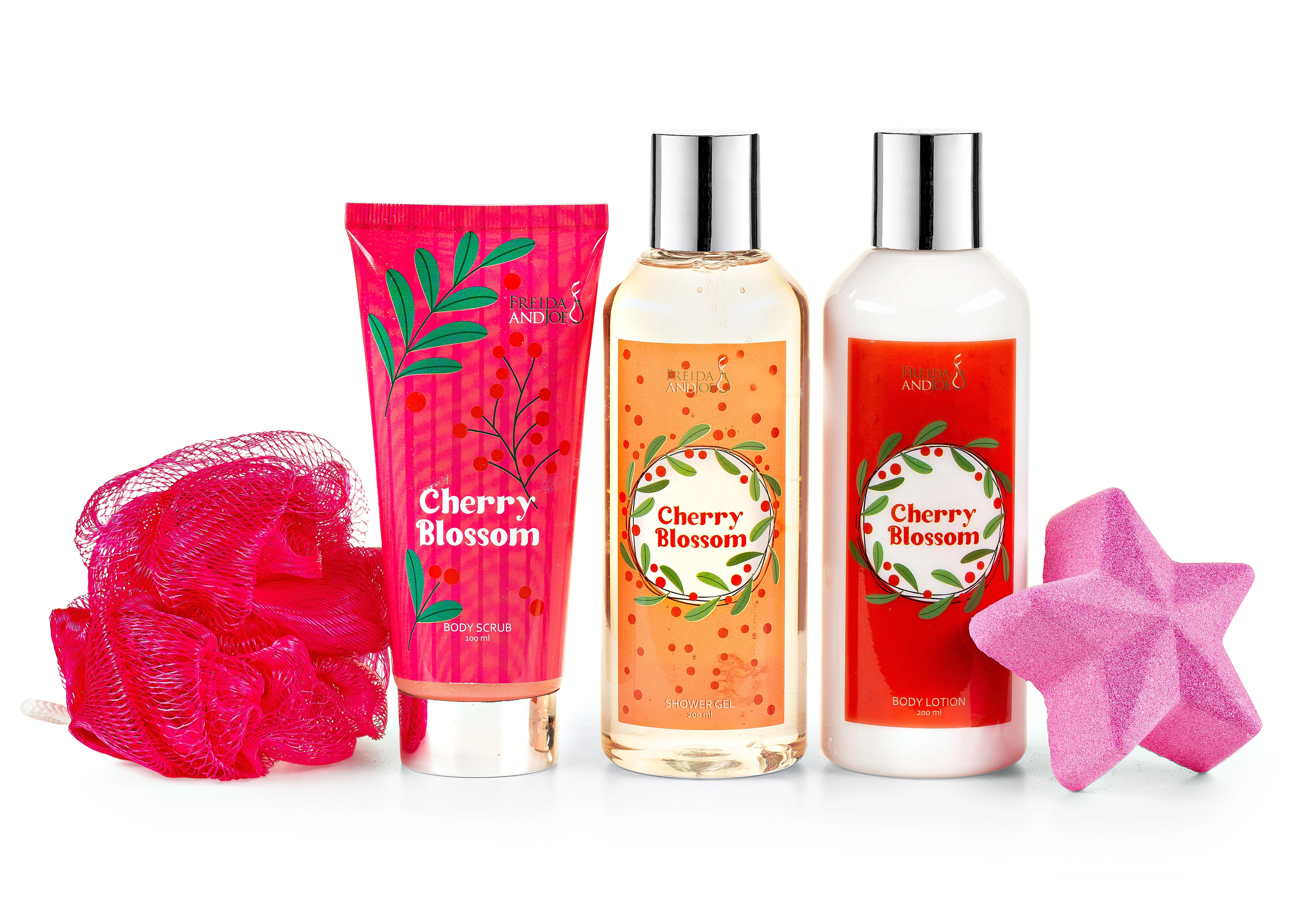 Freida and Joe Women Cherry Blossom Fragrance Bath And Body Collection Gift Box Set