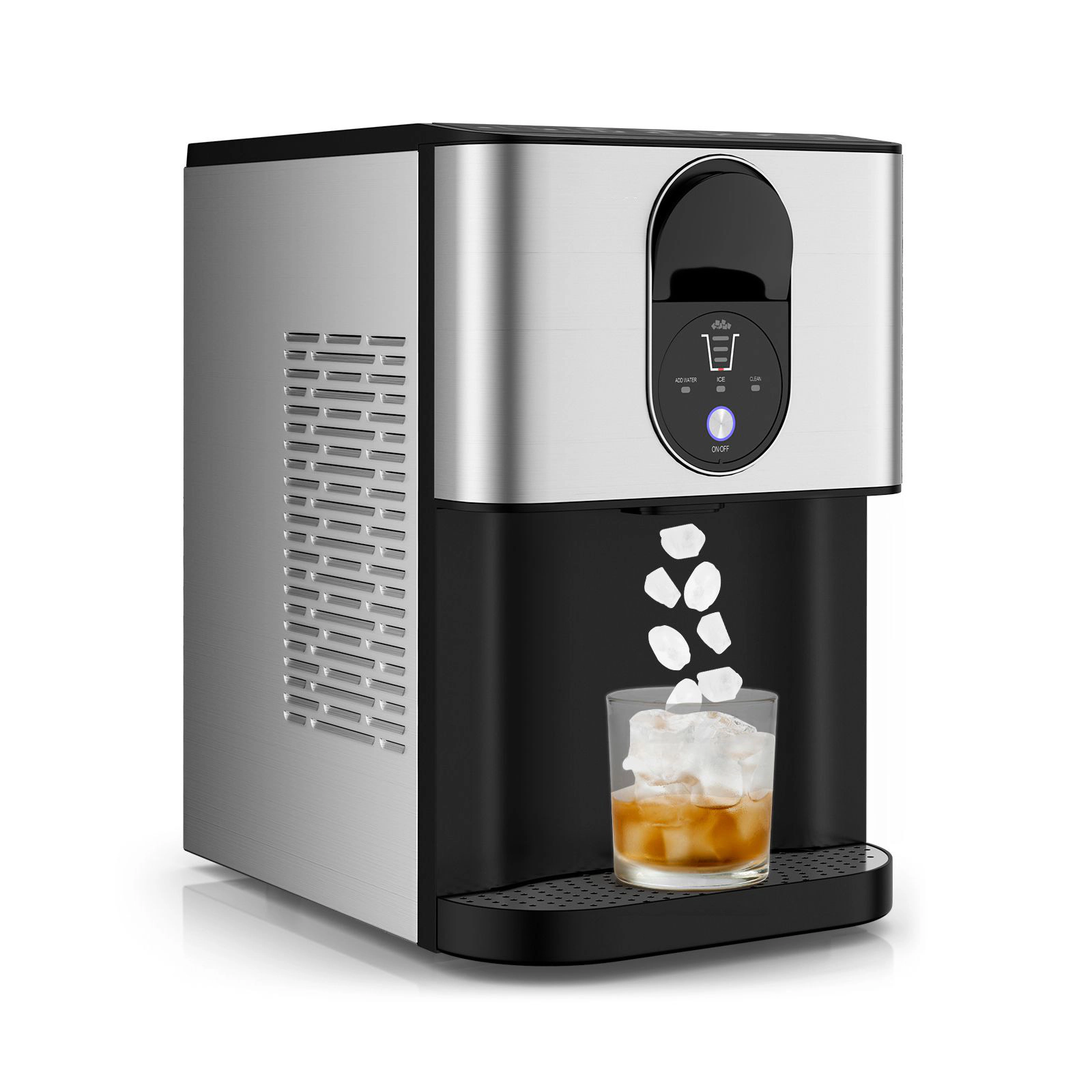 SlickBlue Silver Nugget Ice Machine, 56 Lbs Daily, 15-Minute Cycle