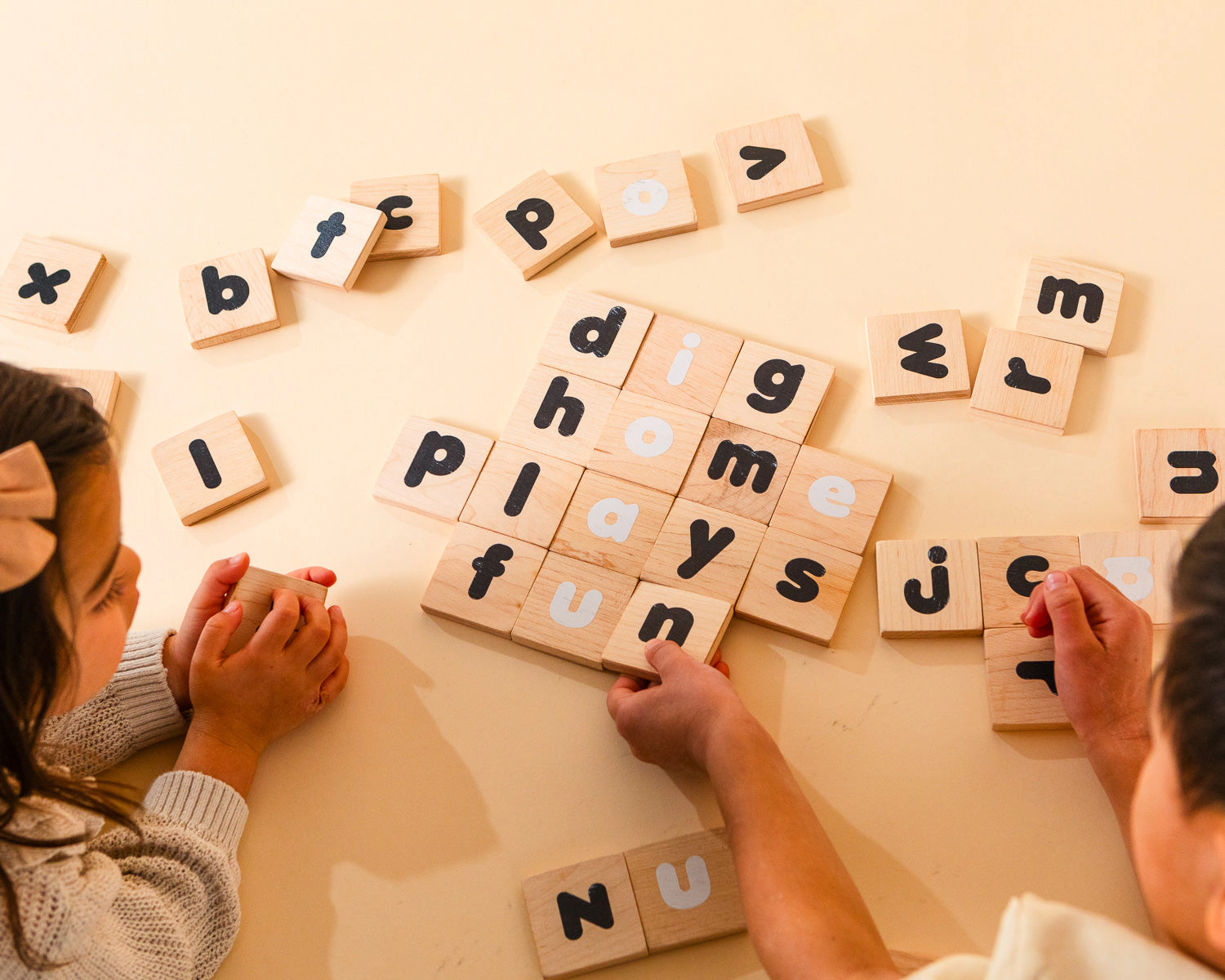 ABCs & 123s Magnetic Learning Tiles - Montessori-Inspired 40-Piece Set - Maple Wood - Made in Canada
