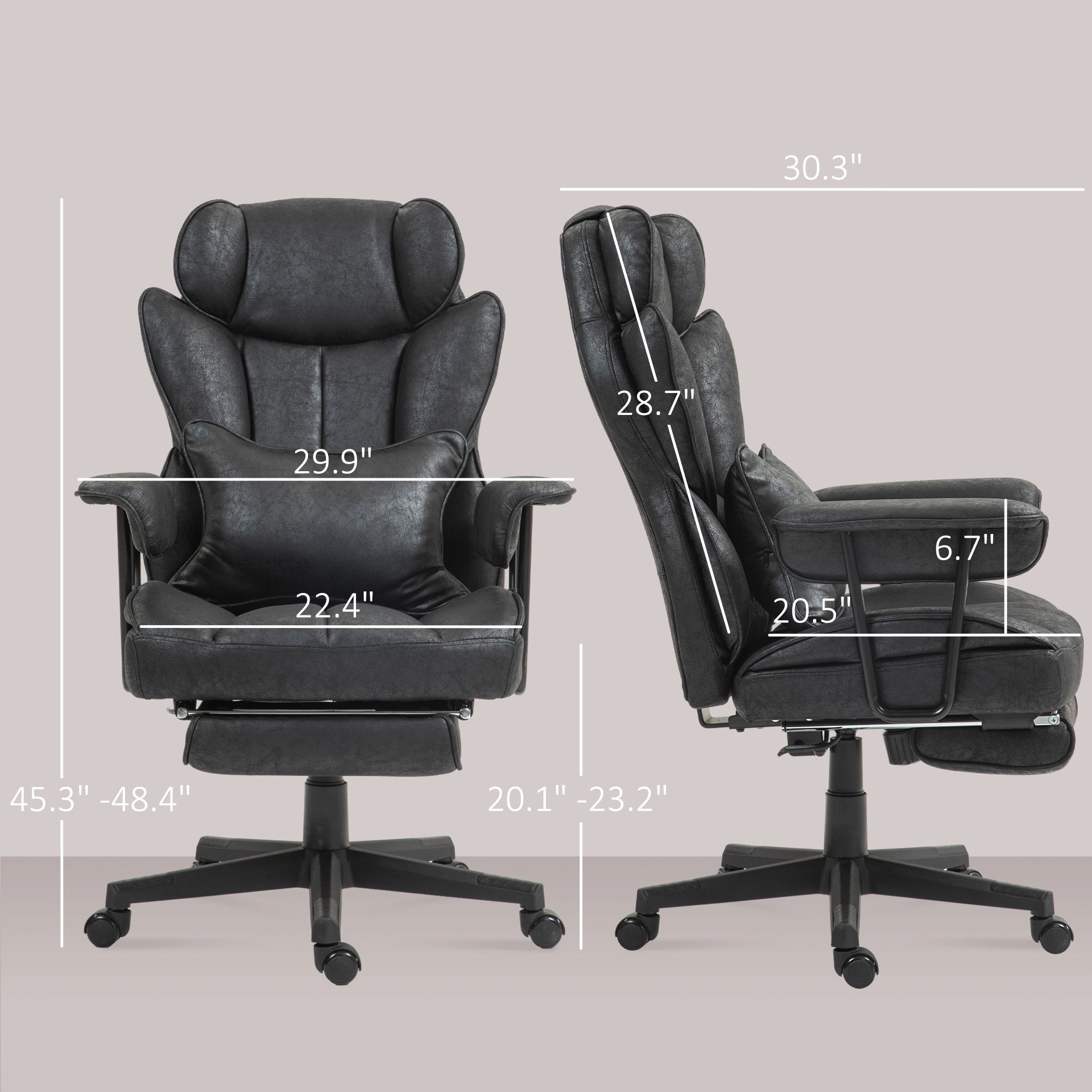 Platinum-Level Office Chairs Big And Tall Office Chair With Foot Rest And Lumbar Support, Reclining Ergonomic Desk Chair