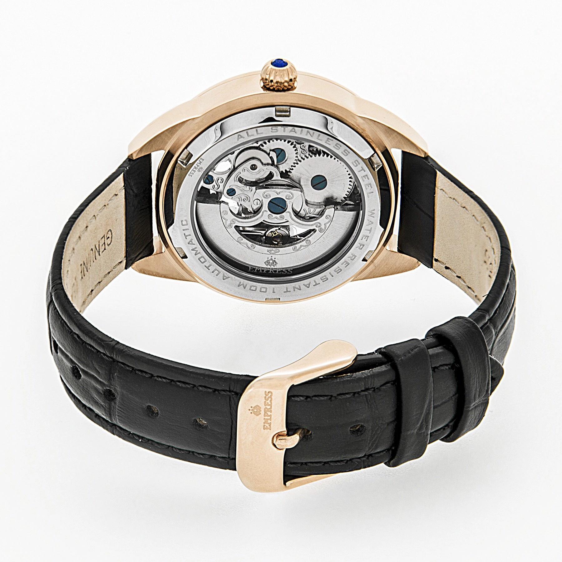 Empress Godiva Automatic MOP Leather-Band Watch