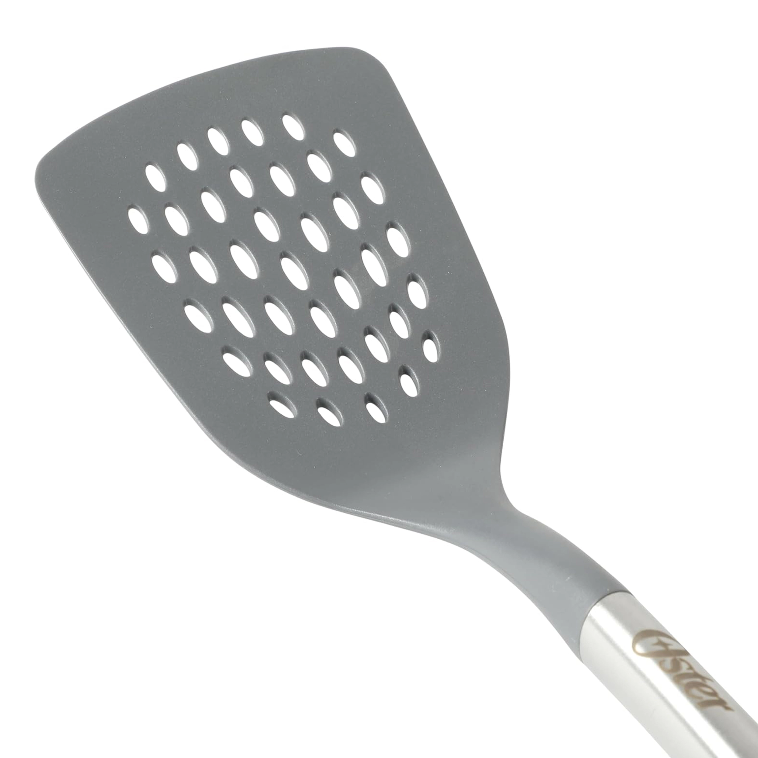 Oster Chadswyck 13 Inch Nylon Slotted Turner With Stainless Steel Handle in Silver