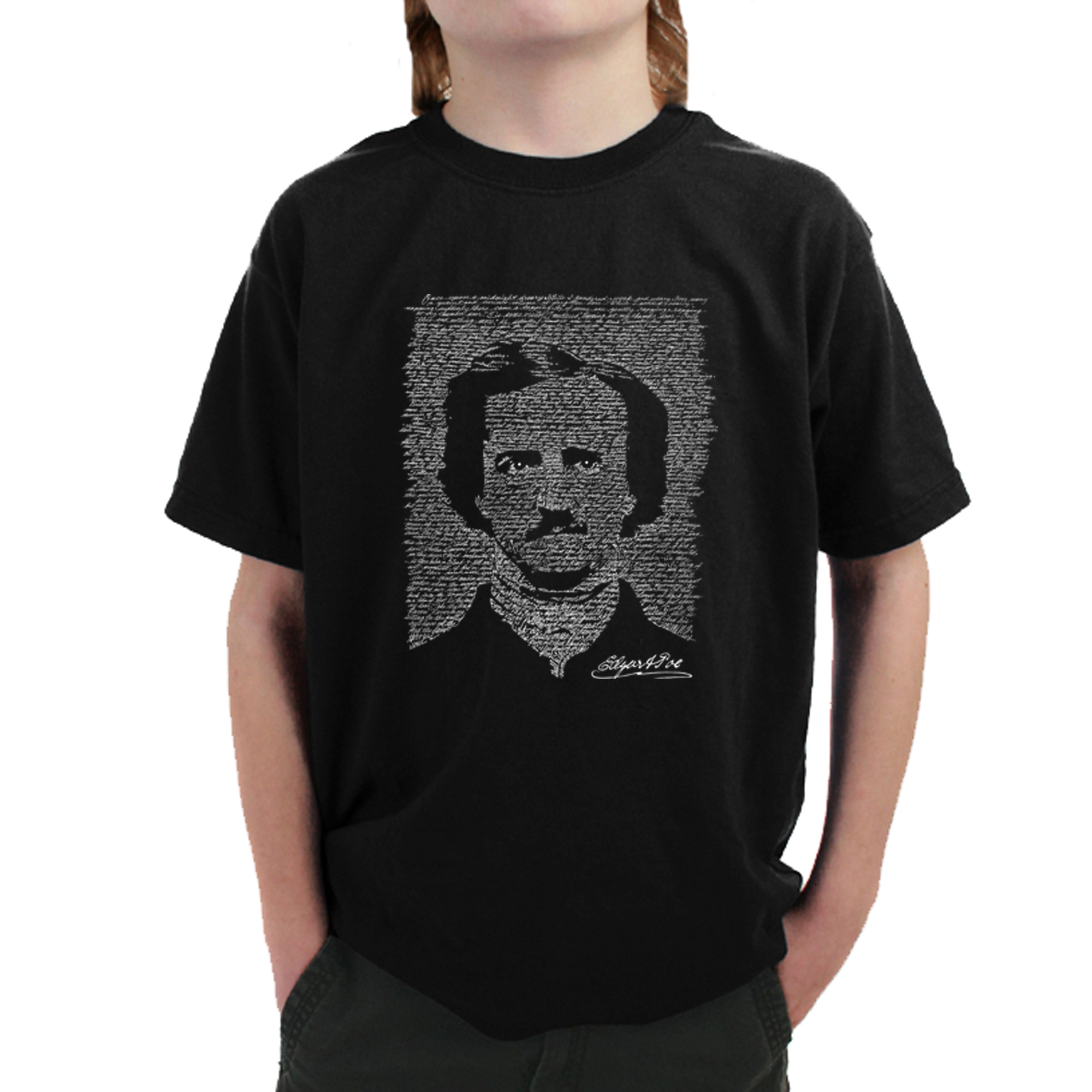 LA Pop Art Boy's Word T-Shirt - EDGAR ALLEN POE