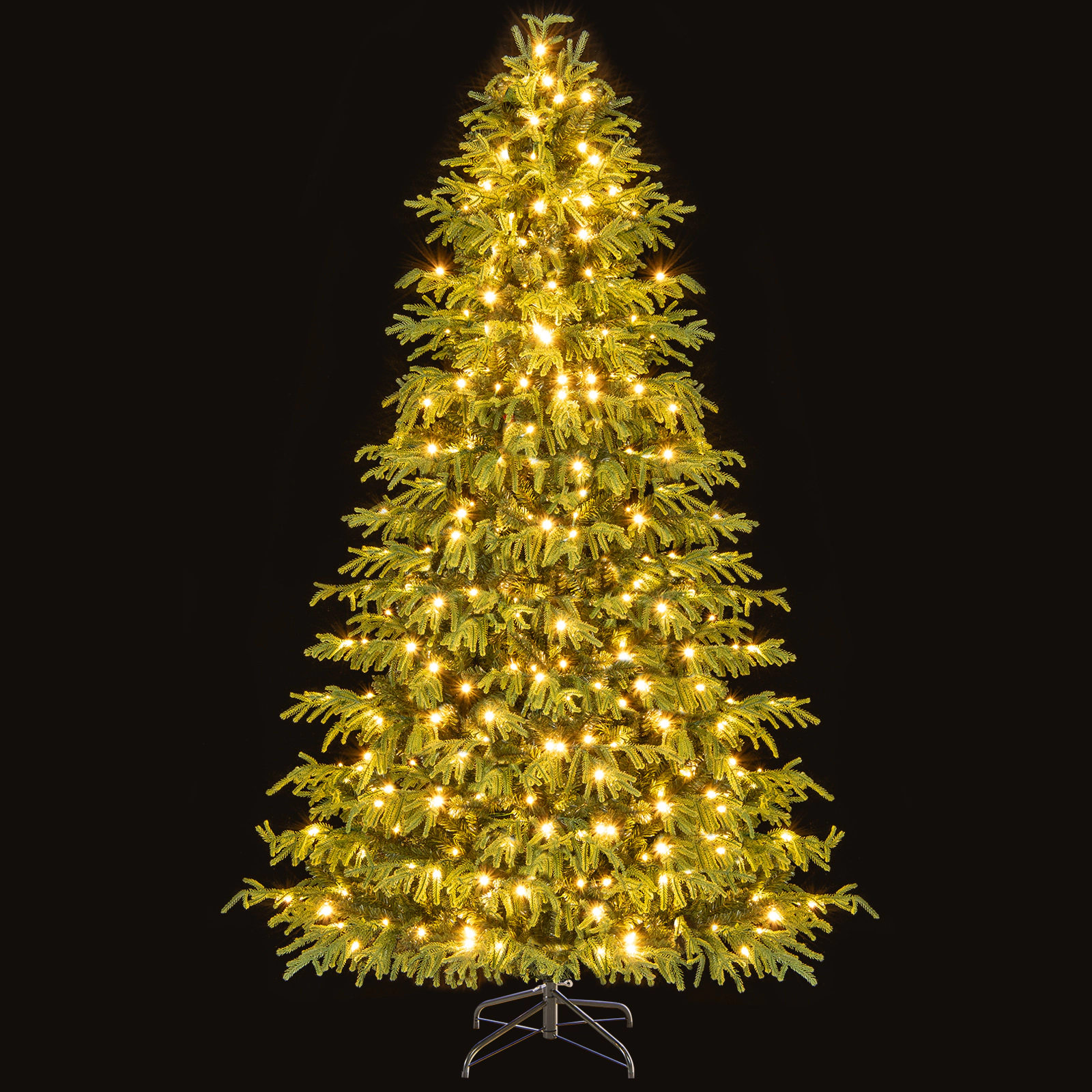LJG Artificial Christmas Tree with LED Lights and PVC Mixed Branch Tips-7