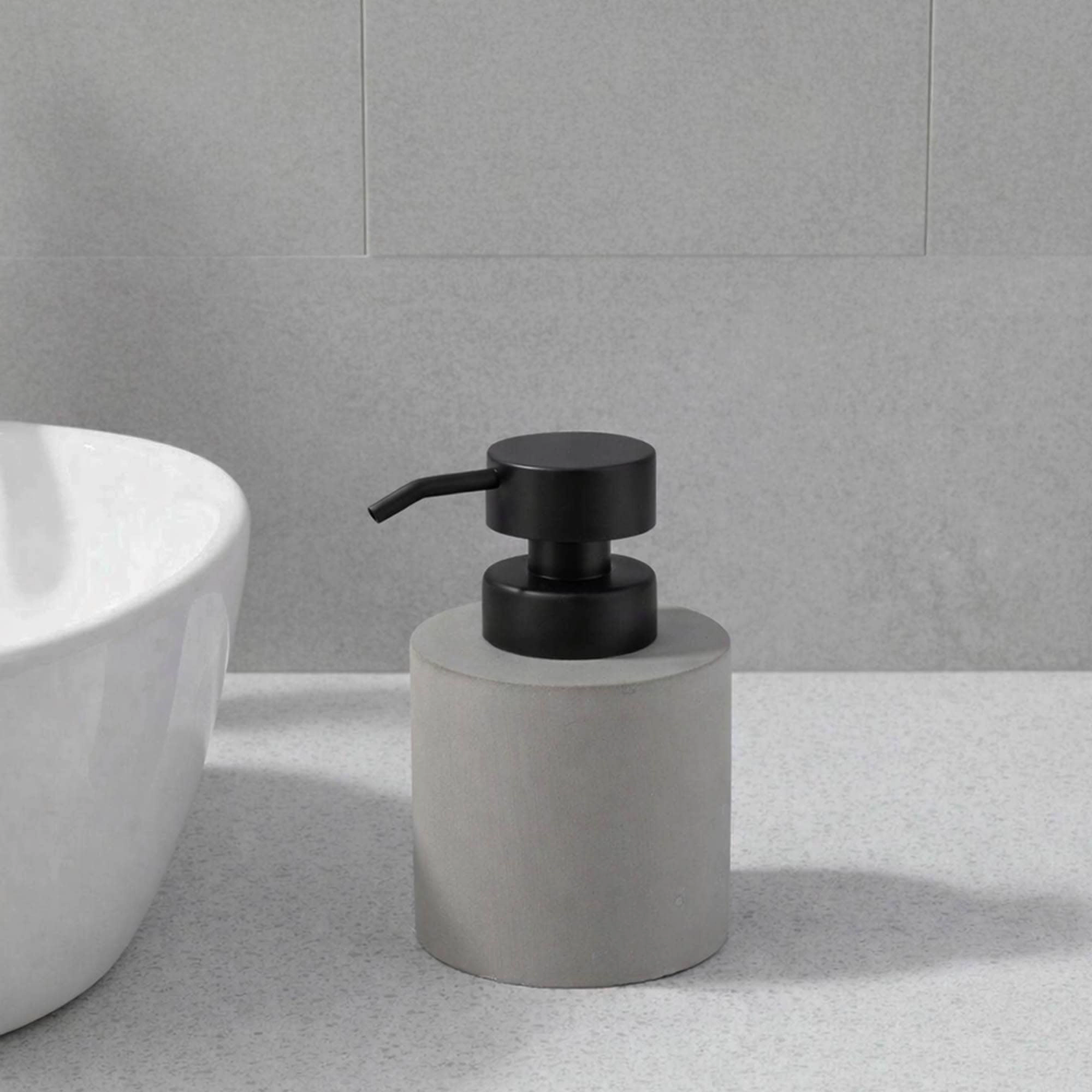 Evideco French Home Goods Cement Effect Pump Soap Dispenser - 10 oz, Matte Finish