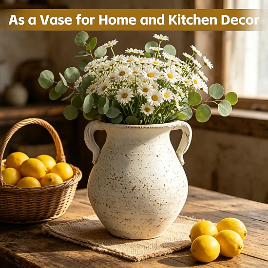 WZK Rustic Farmhouse Ceramic Kitchen Utensil Holder