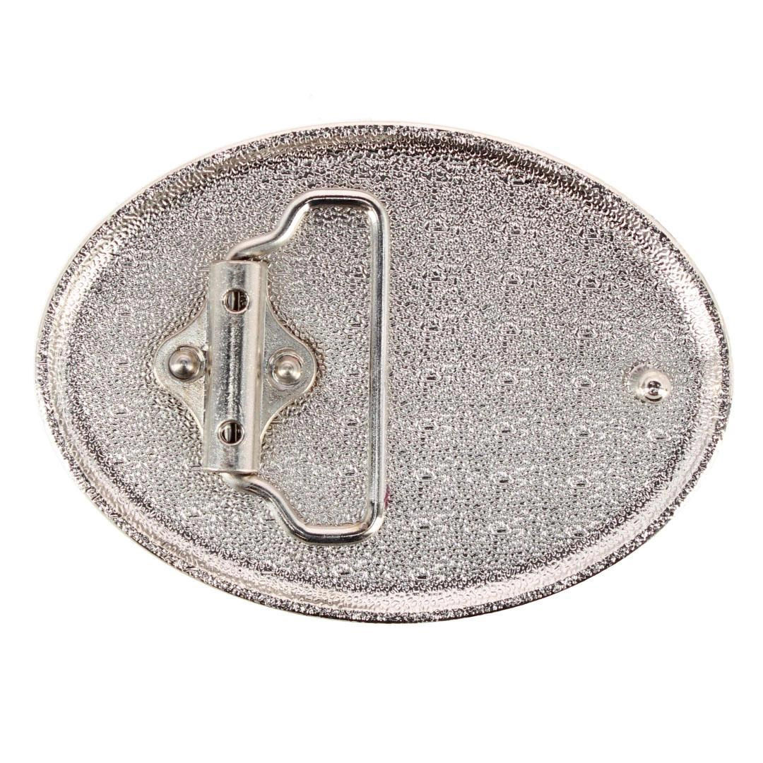CTM Women's Ornate Floral Silver Belt Buckle