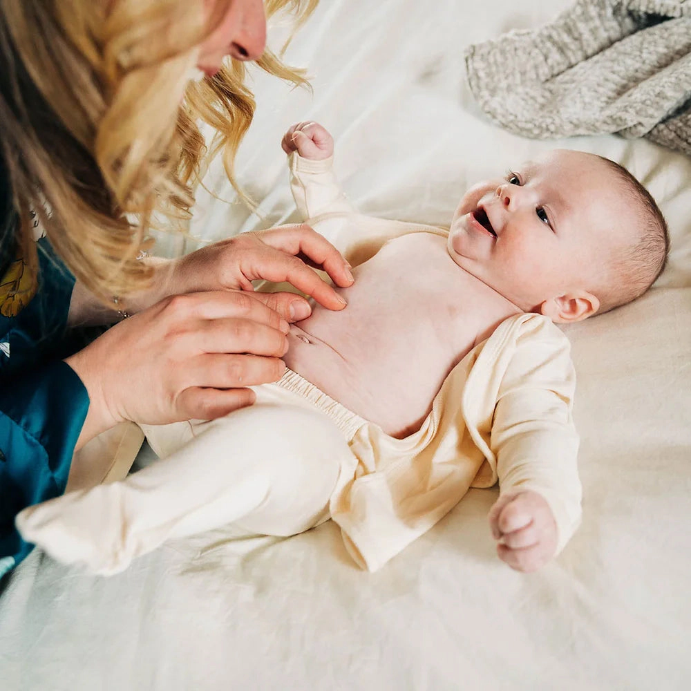 Bonsie Footie Long Sleeve - Oat, Skin-to-Skin Babywear