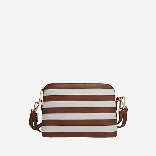 Mia K Collection Faux Leather Crossbody Bag with Gold-Tone