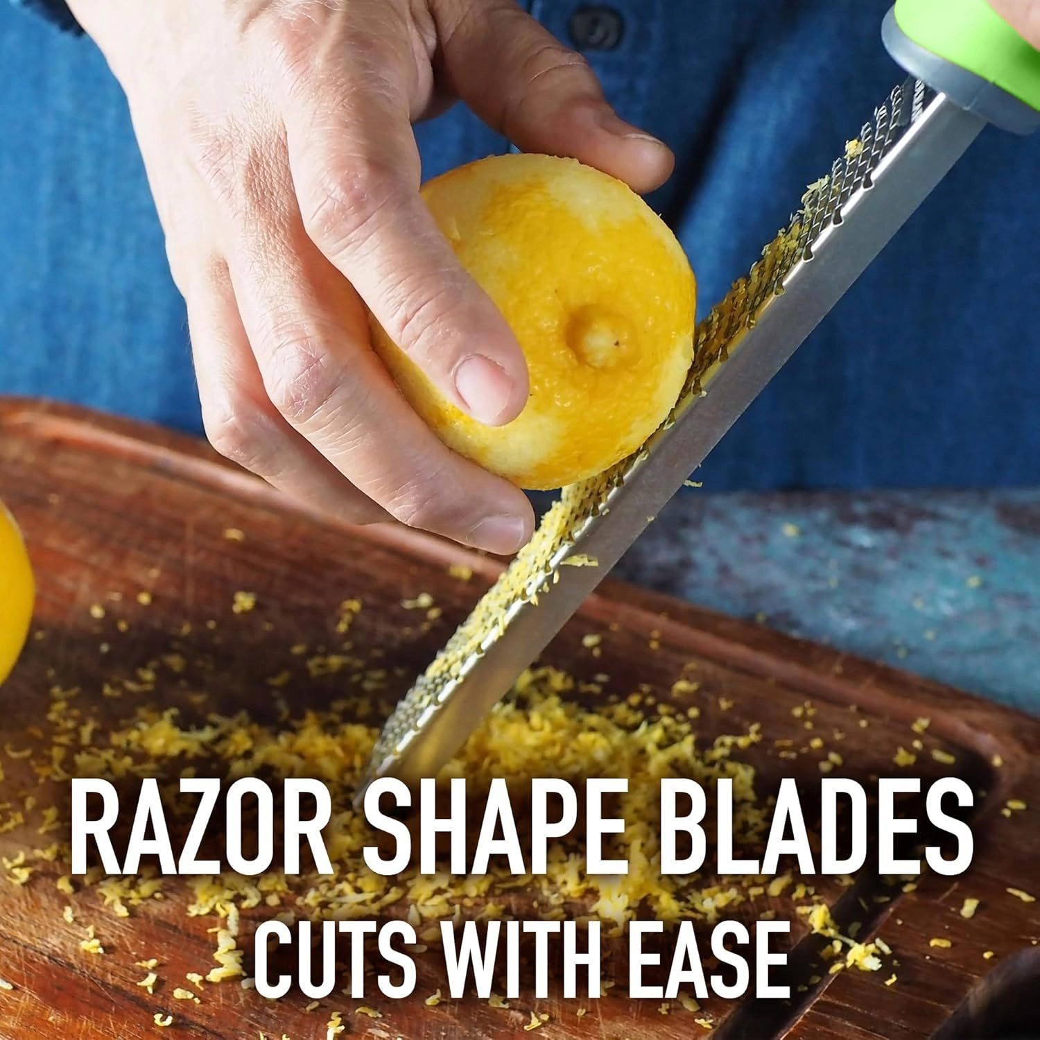 Zulay Kitchen Zester Grater with Handle - Heavy Duty Cheese & Vegetable