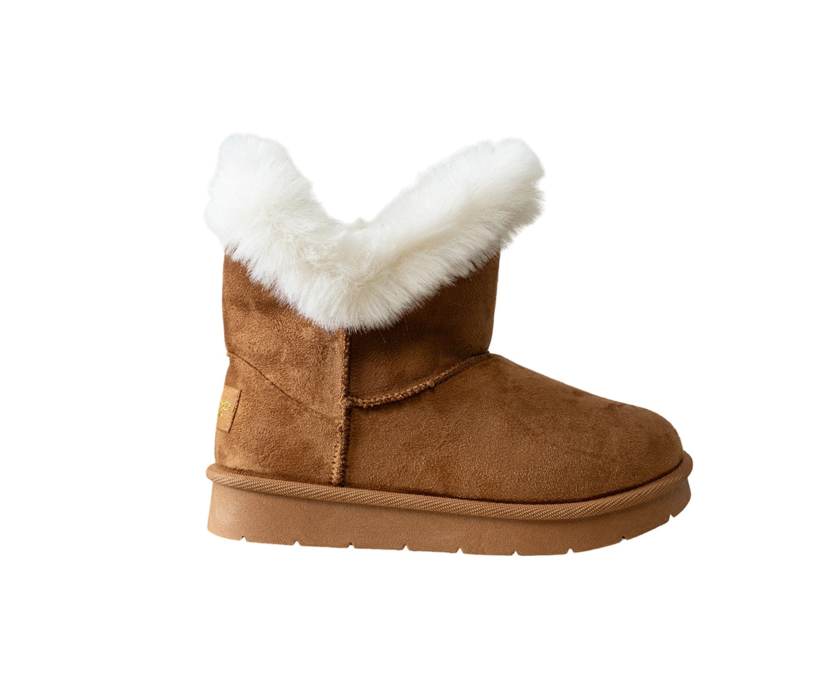 bebe Girl's Cozy Boot With Fur Trim