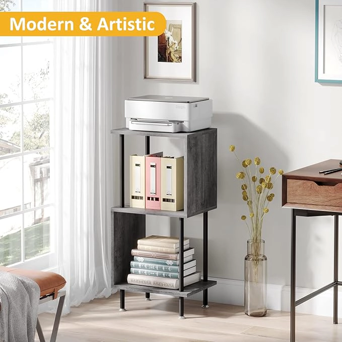 Byte Bonds 3 Tier Modern Shelving Unit Gray
