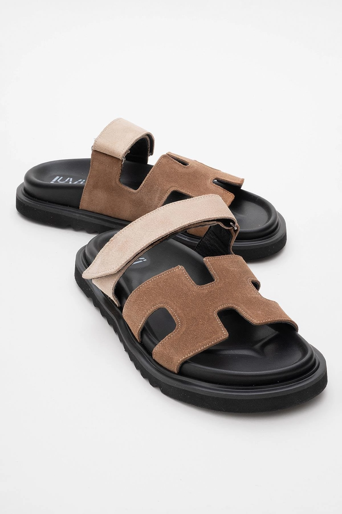 Forever & Always Womens Morte Leather Slide Sandals