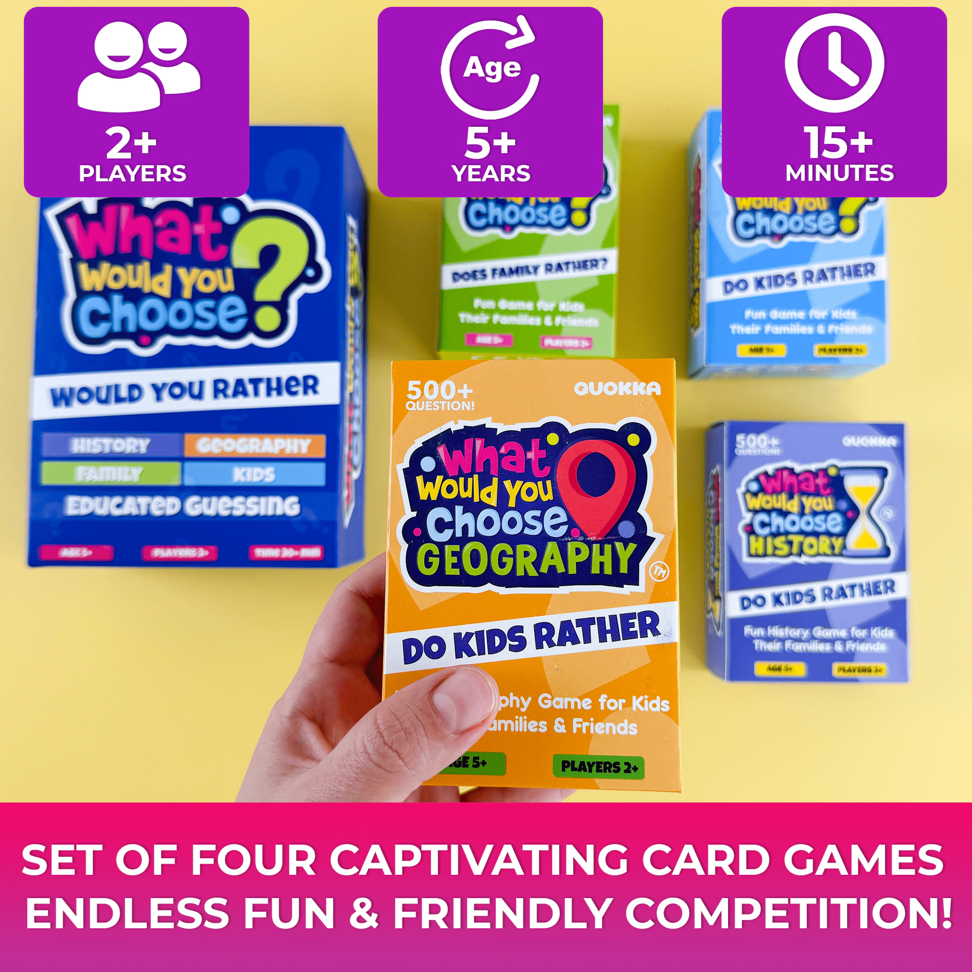 QUOKKA What Would You Choose? Trivia and Card Games for Kids & Family