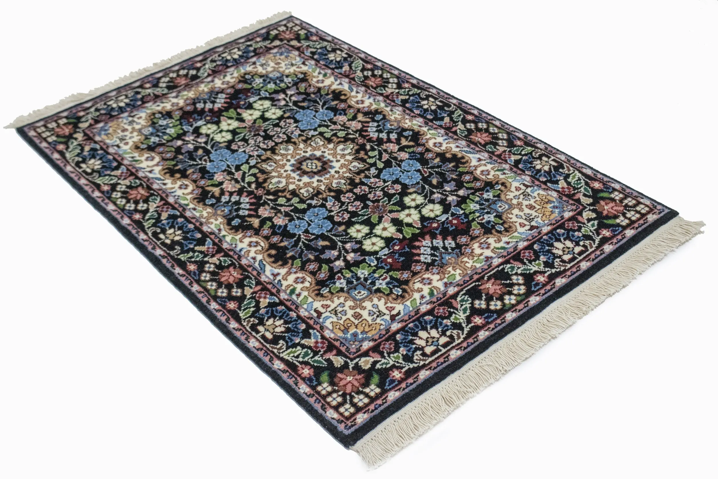 Magic Rugs Black Floral Kirman 3X4 Oriental Rug