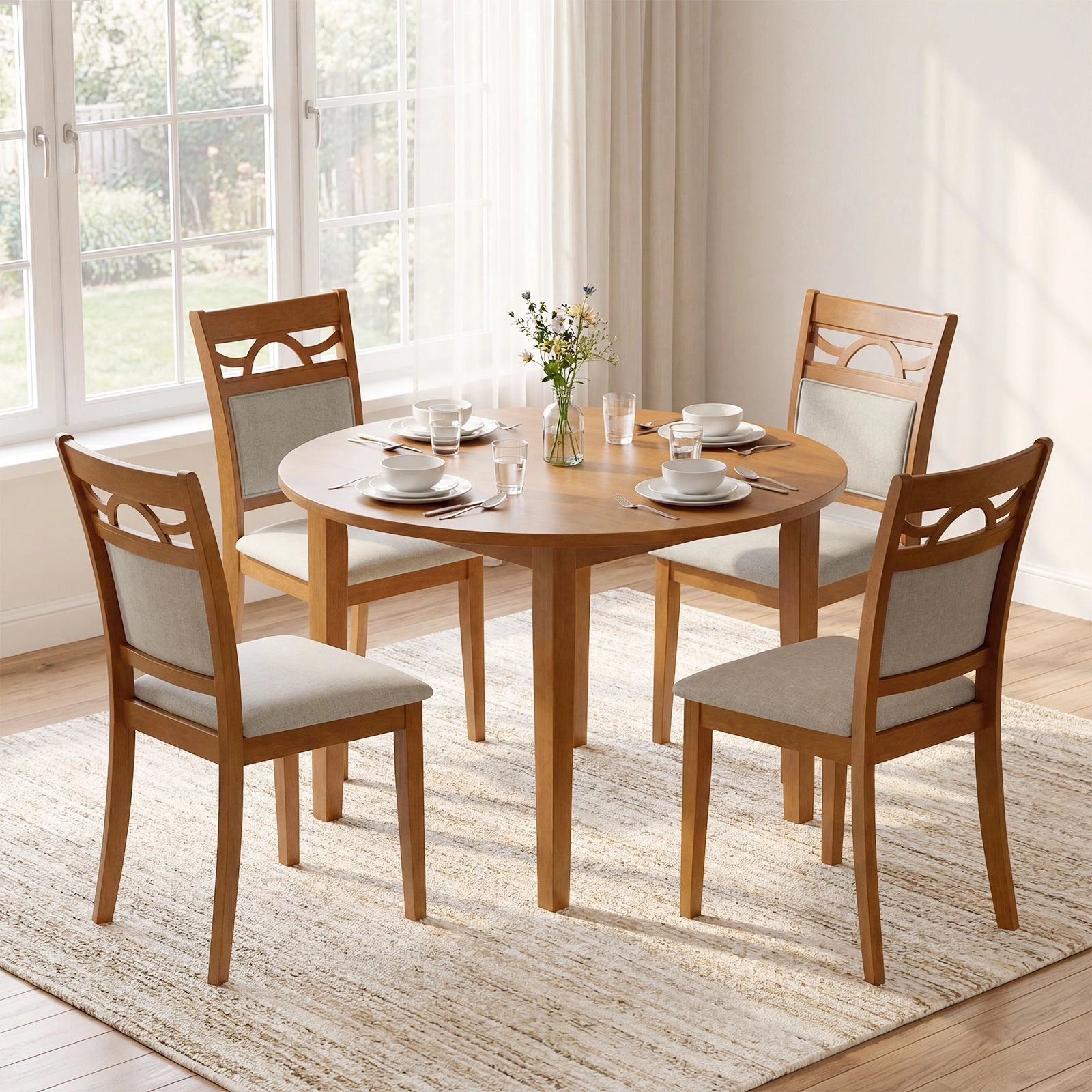 SlickBlue Upholstered Farmhouse Dining Room Chairs Set of 2