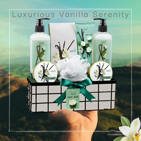 Freida and Joe Women & Men  Warm Vanilla Spa Bath & Body Gift Basket  Luxurious Set