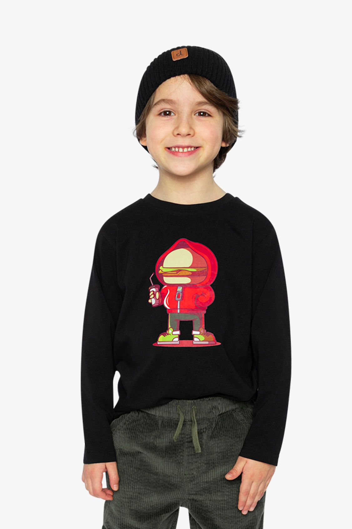 Deux par Boys Long Sleeve Organic Cotton T-Shirt with Street Graphic
