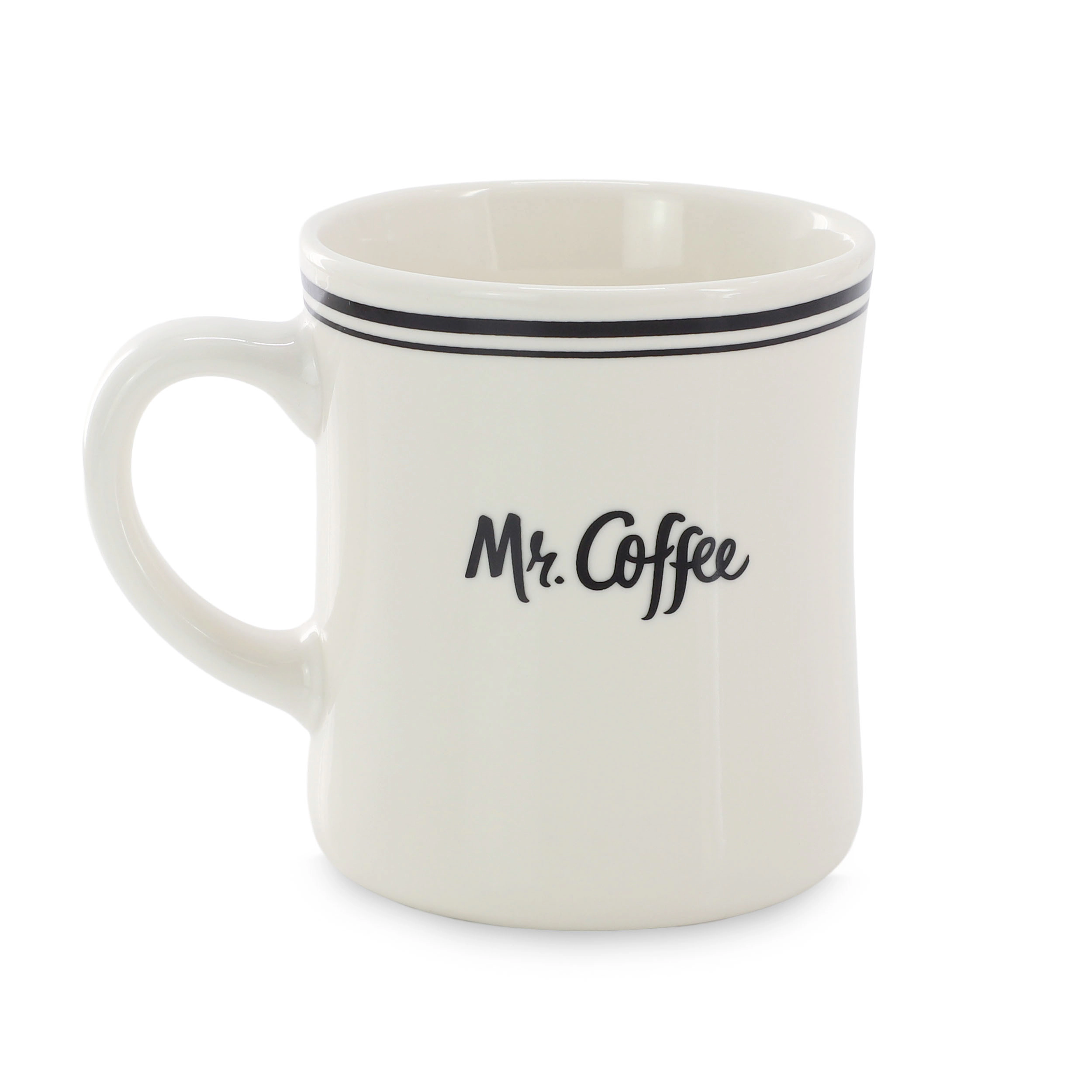 Mr. Coffee Mr. Downtown Diner 8-Piece 15 Ounce White Mug Set