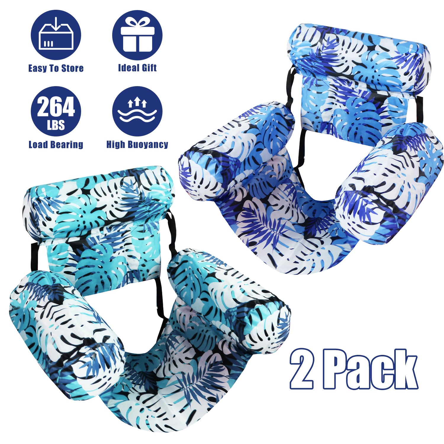GBruno 2-Pack Inflatable Pool Hammock Floats