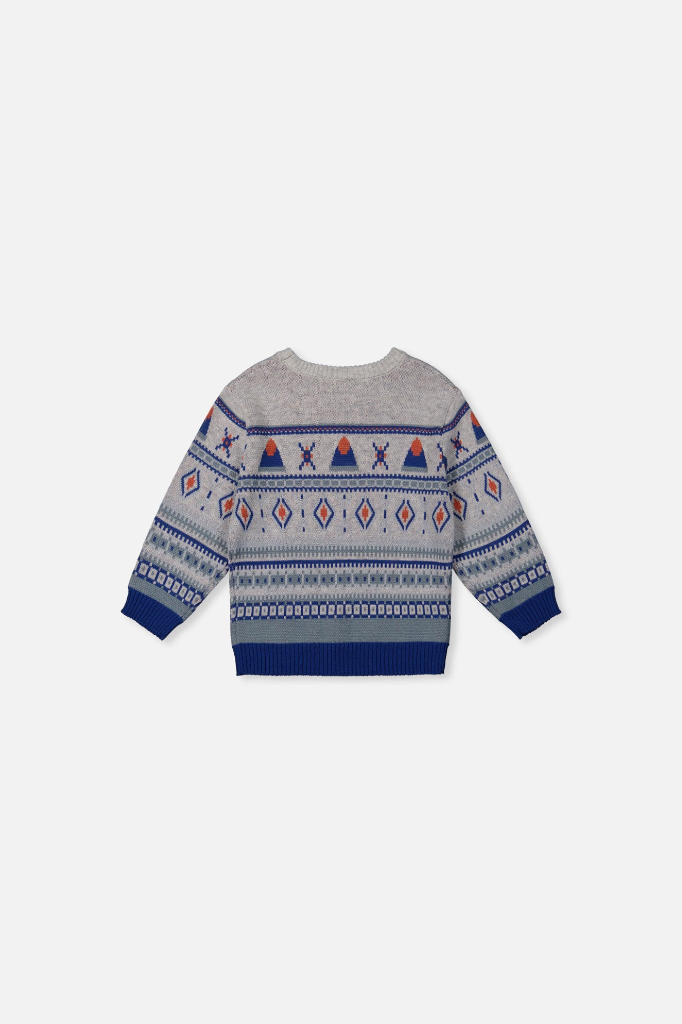 Deux par Boys Fair Isle Jacquard Knit Crewneck Sweater