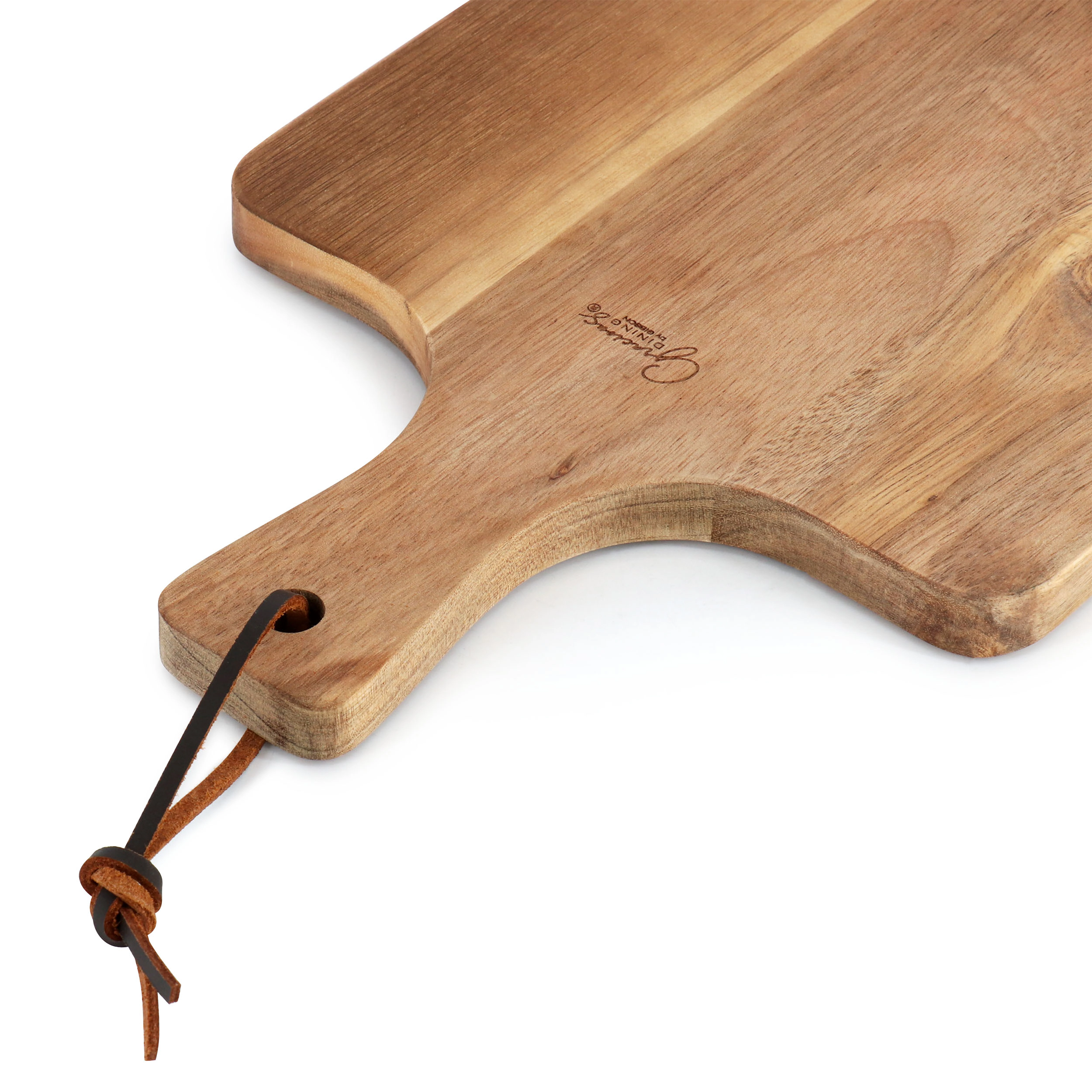 Gibson Elite 3 Piece Acacia Wood Serving Board with Carving Knife and Fork in Brown