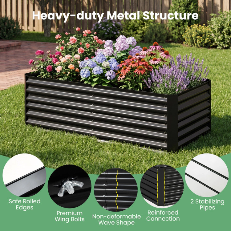 Hivvago 68 x 33 21 Inch Galvanized Raised Garden Bed with Cover