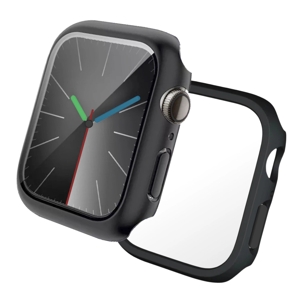 Qixxronics for Apple Watch Series 1/2/3 Case 42mm, with Built-in Tempered Glass Screen Protector 2-PACK