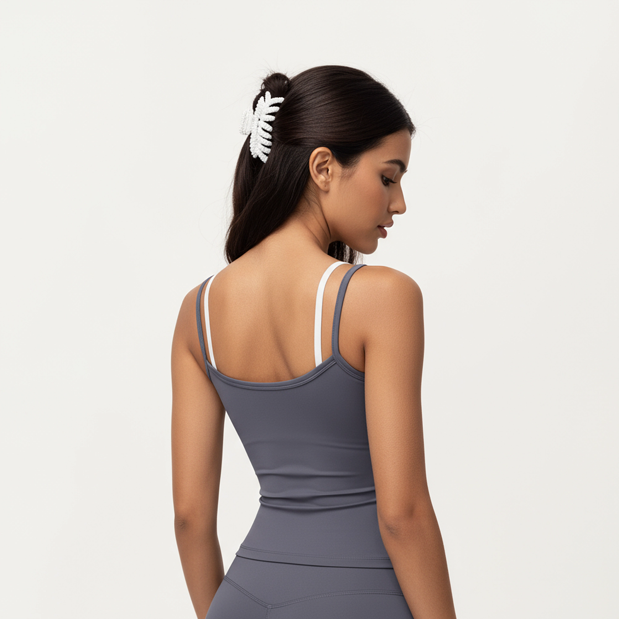 Anna-Kaci Women's Double Strap Fitted Active Tank Top with Built-In Shelf Bra