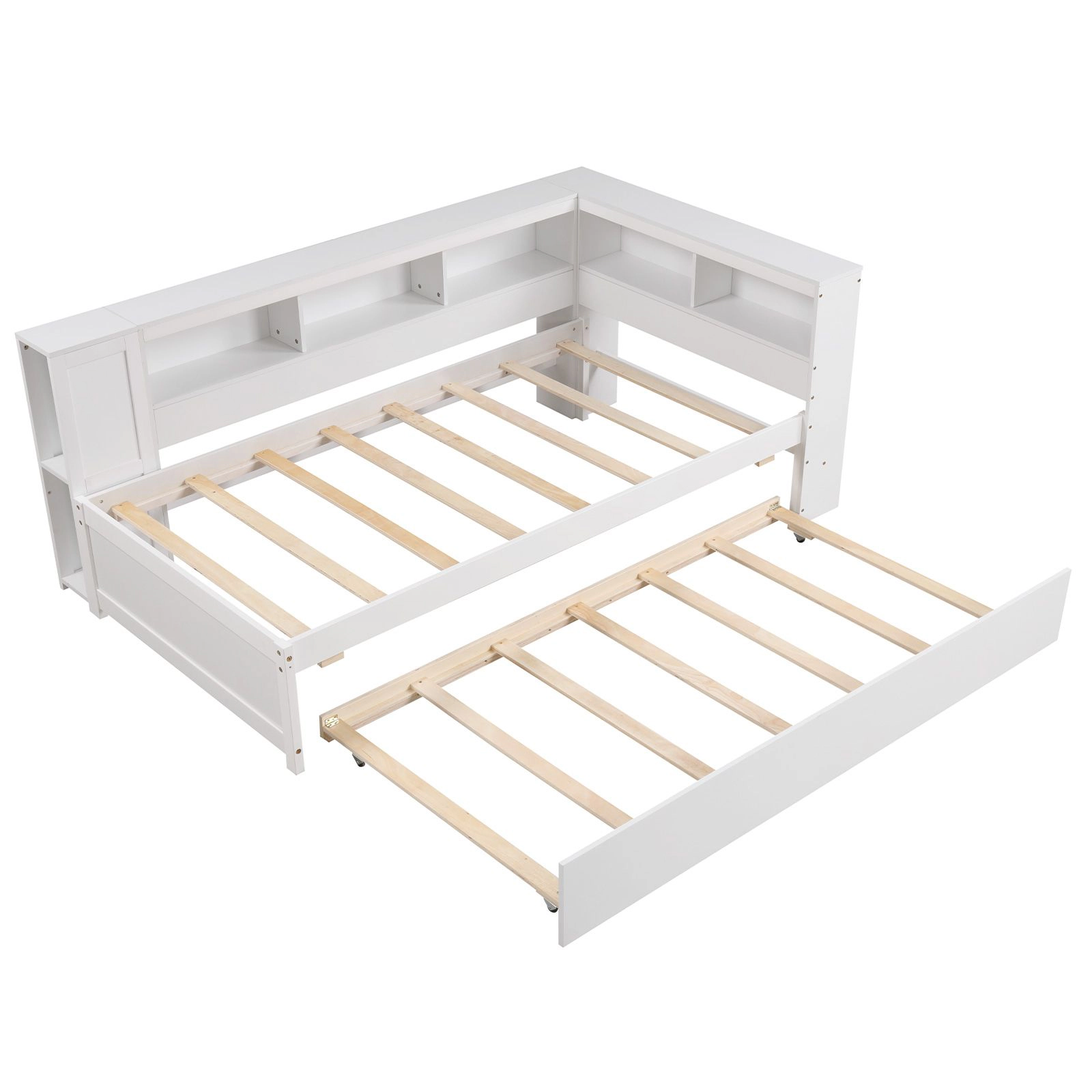 SlickBlue Twin Daybed with Trundle and Storage Cubes