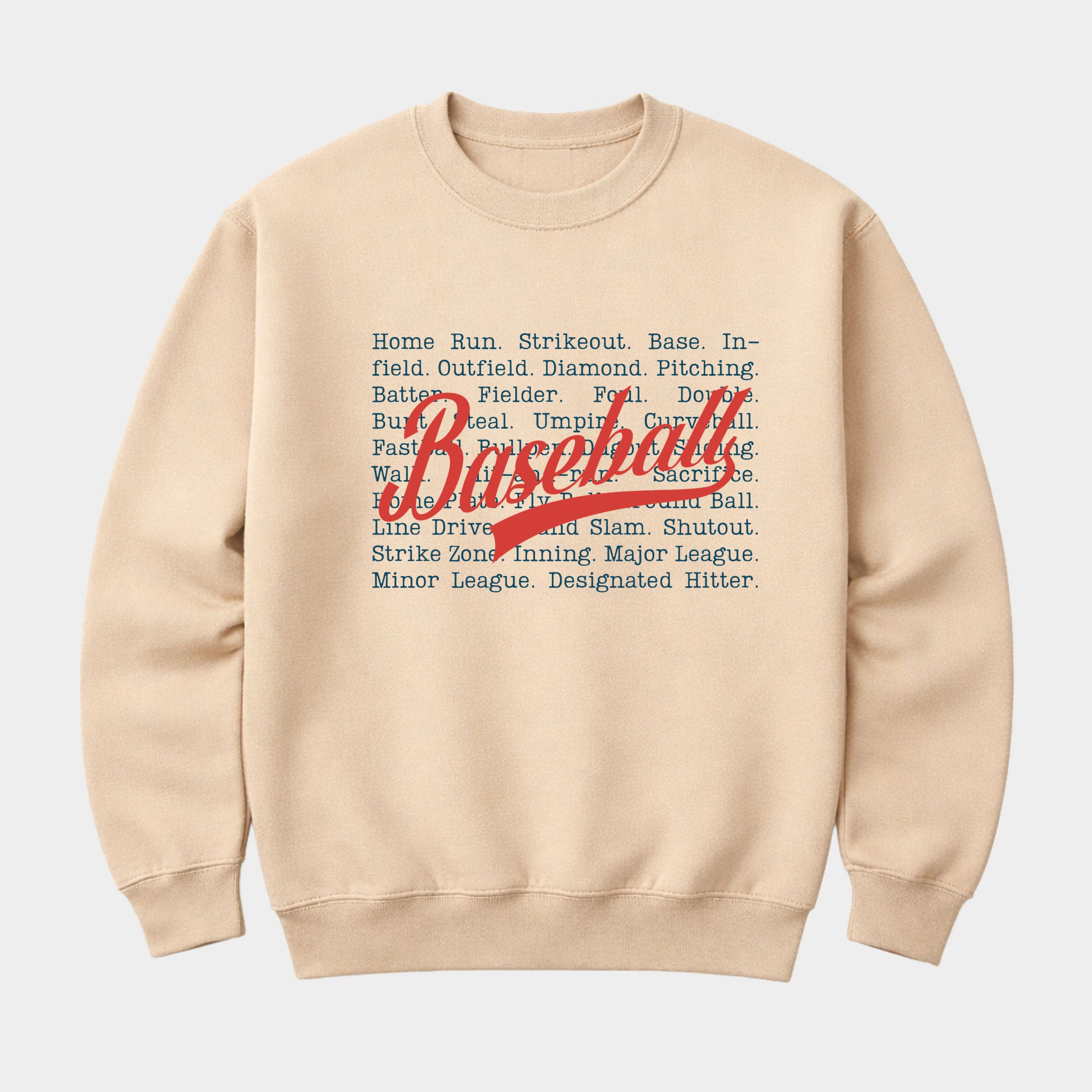 Simply Sage Market - Baseball Words Stacked  Women's Graphic Sweatshirt