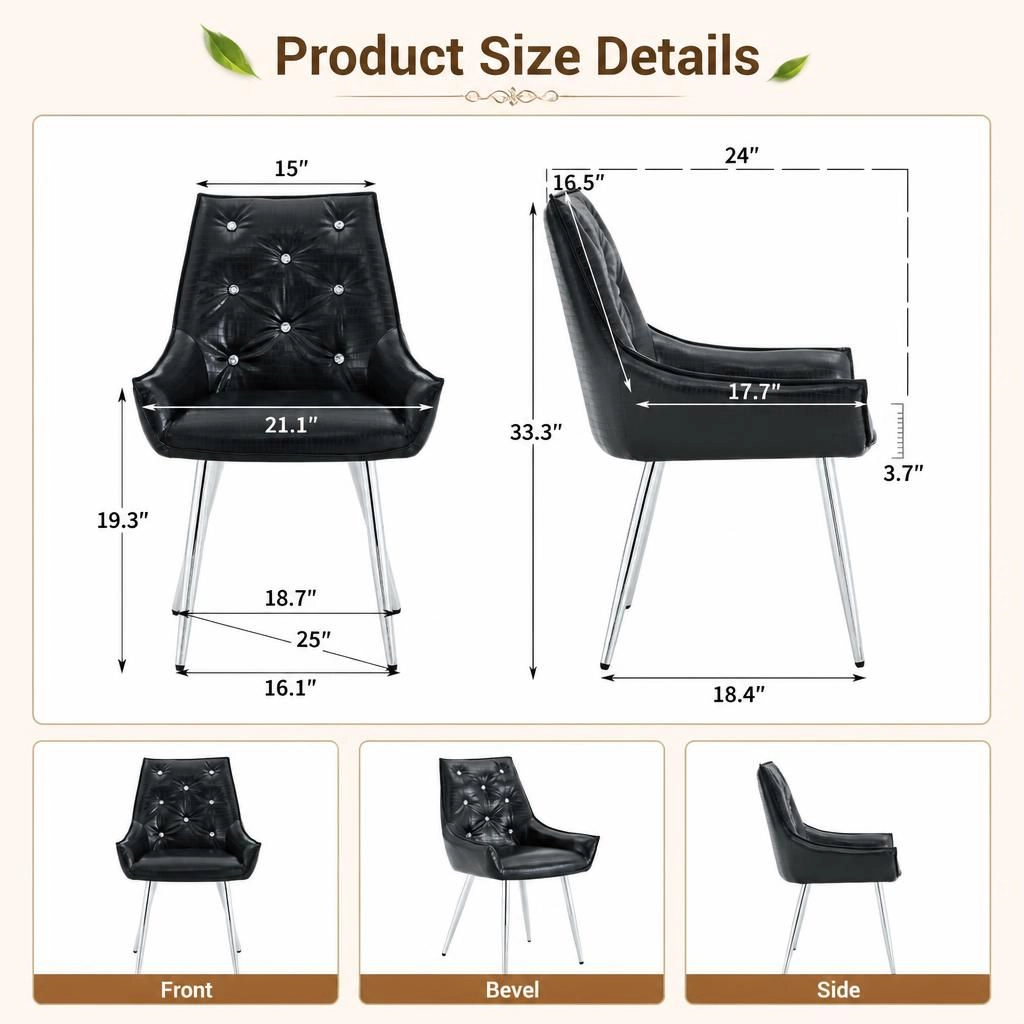 GOODSILO Upholstered PU Leather Dining Seating Chair