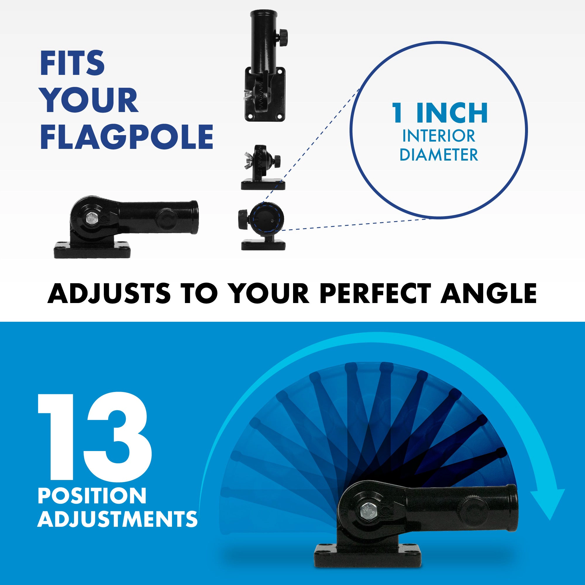 G128 5 ft Tangle-Free Spinning Aluminum Wall-Mount Flagpole, Black