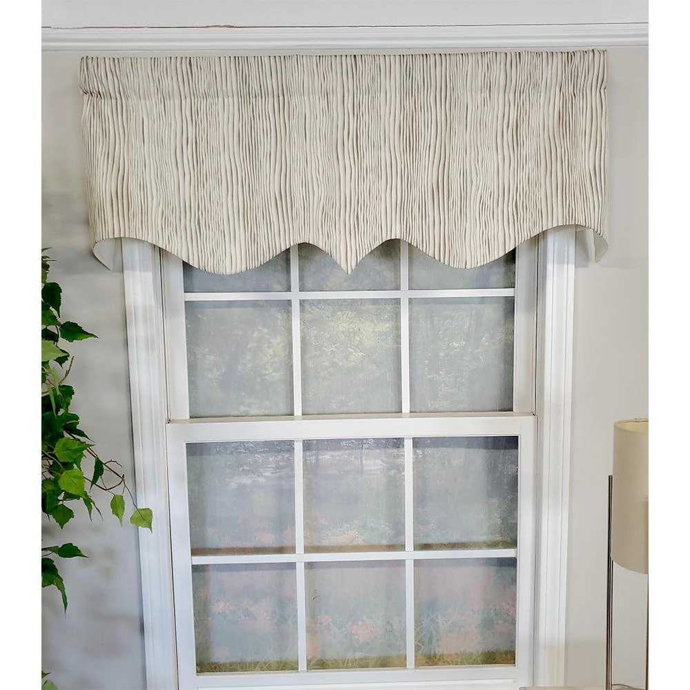 RLF Home Varvara Regal Luxurious 3" Rod Pocket Cotton Window Treatment Valance 50"x17" Charcoal