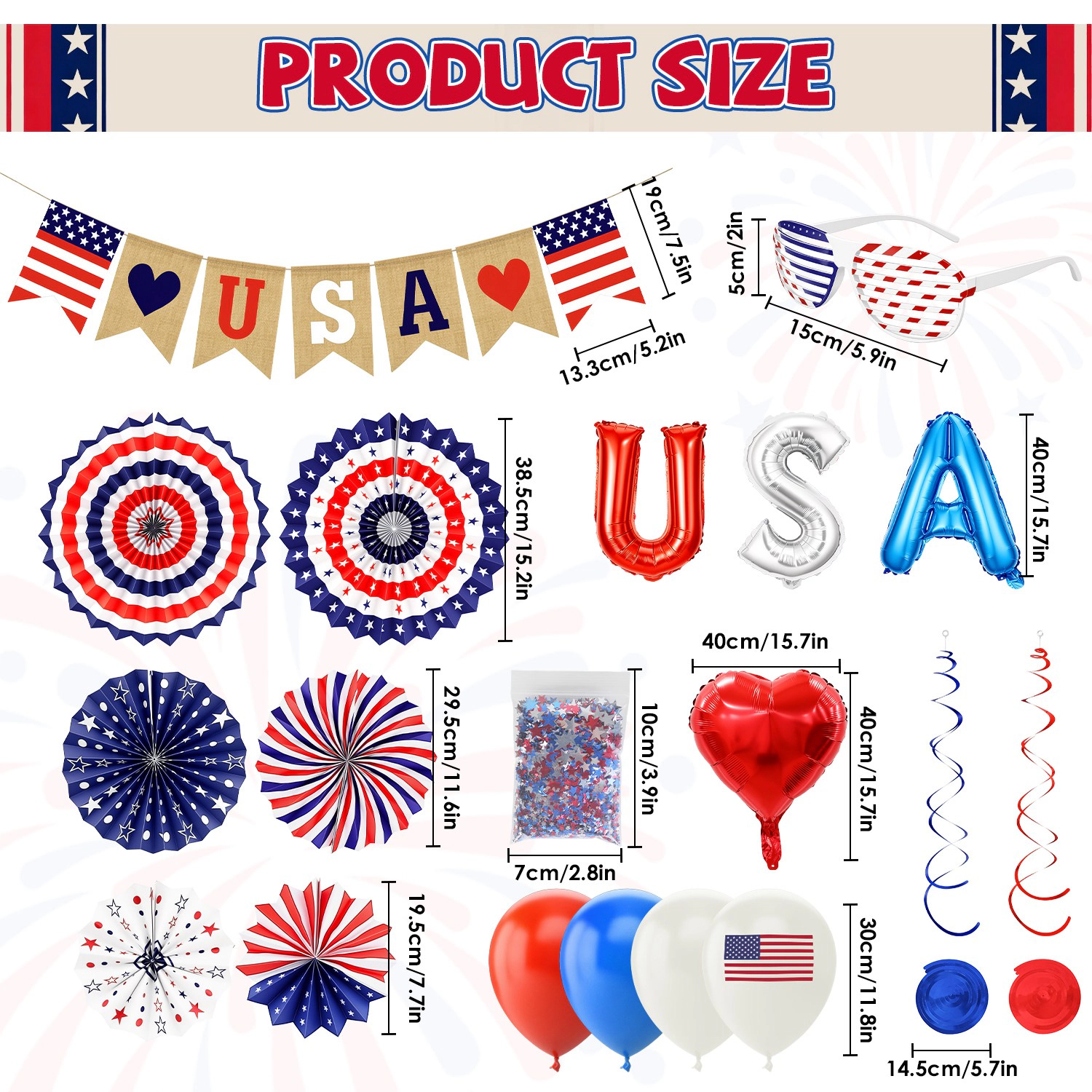 GBruno Patriotic 4th Of July Decoration Set